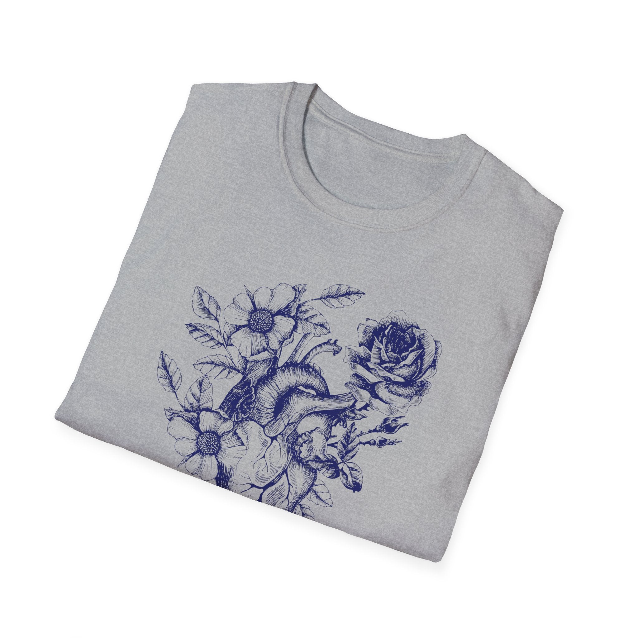 Anatomical Heart Bouquet T-Shirt | Human Heart Illustration Tee - Deez Teez