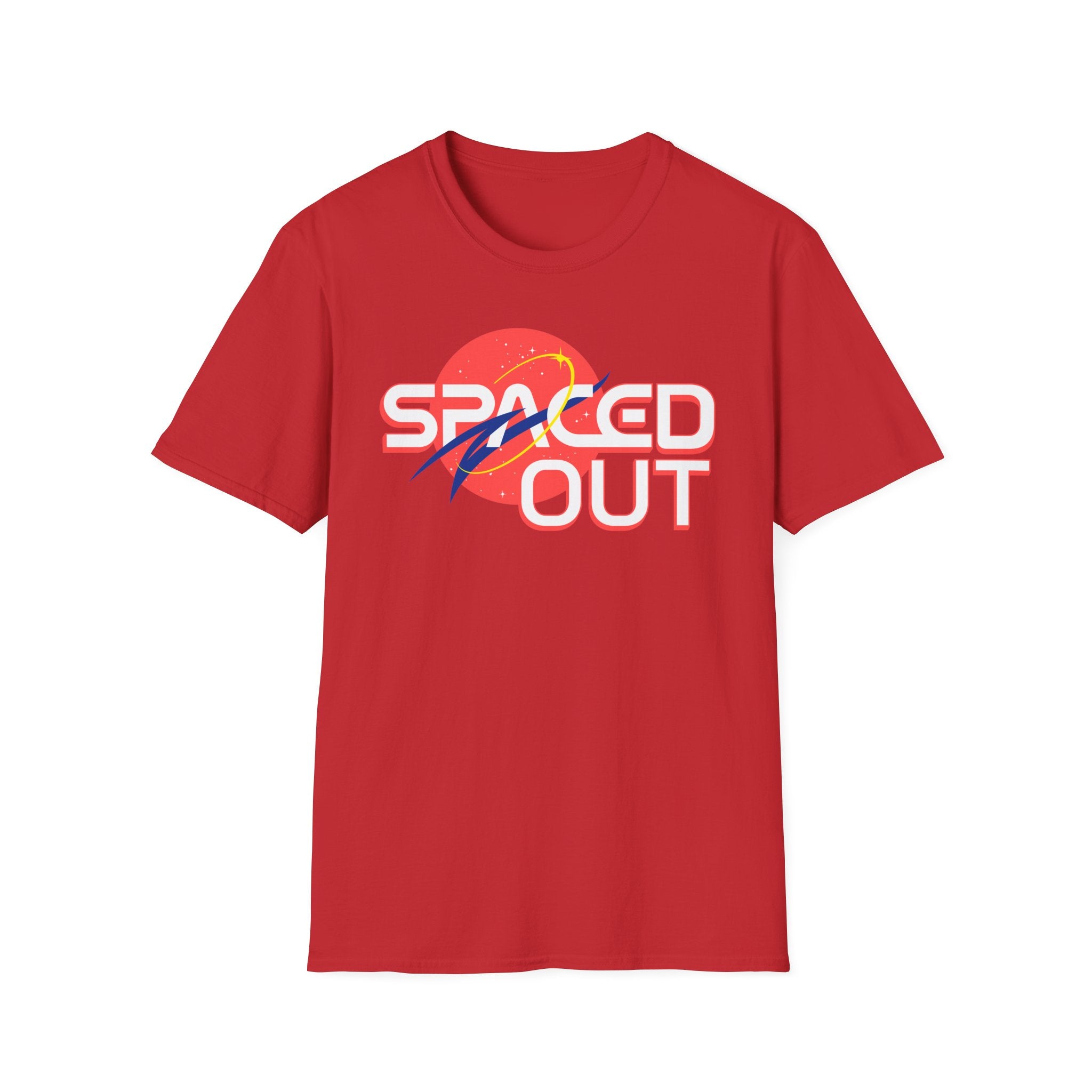 "Spaced Out" Parody Space Emblem T-Shirt | Astro Science Humor Tee - Deez Teez