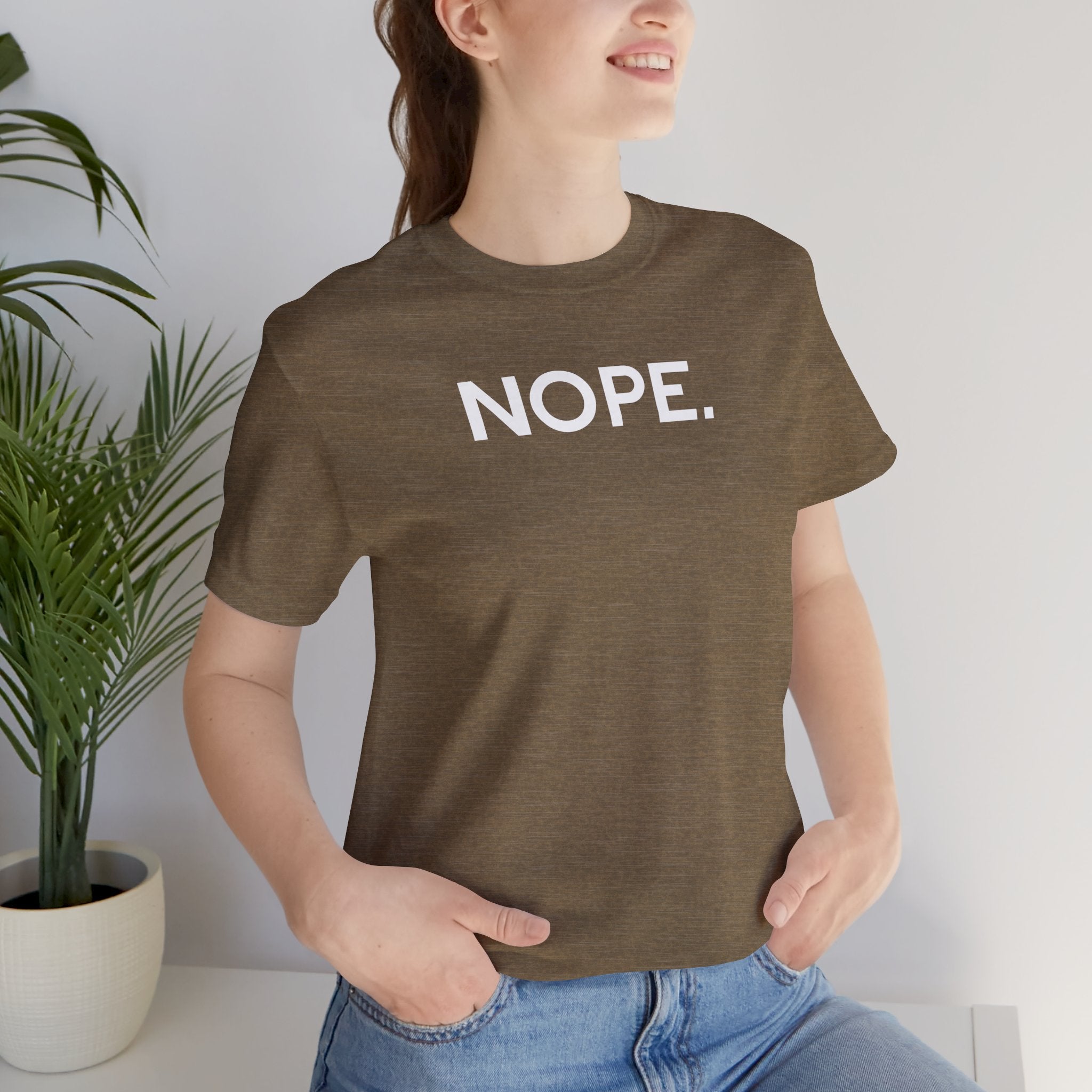 'Nope' Bold Statement Unisex Crewneck T-Shirt - Deez Teez