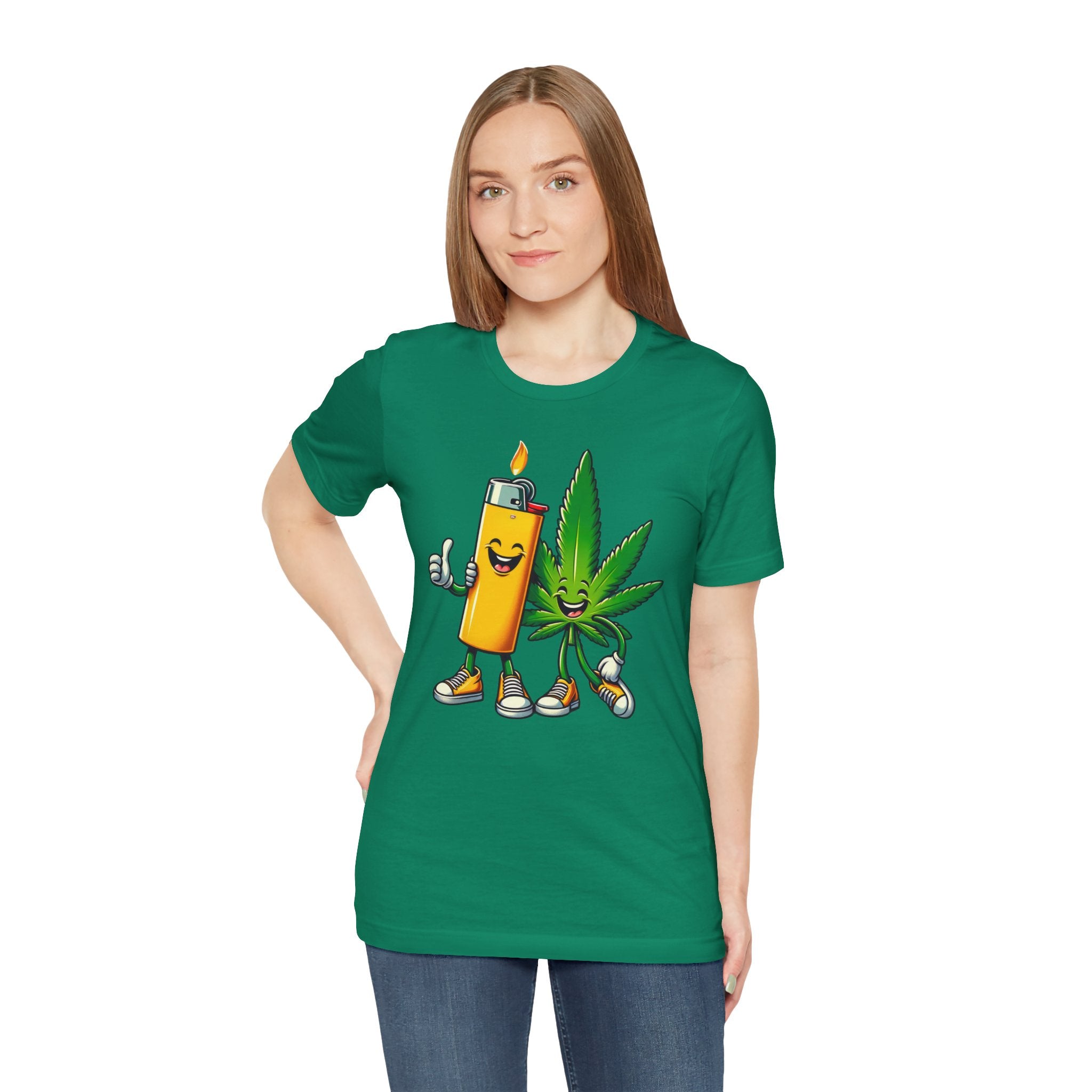Best Buds Weed T-Shirt | Leaf and Lighter Tee - Deez Teez