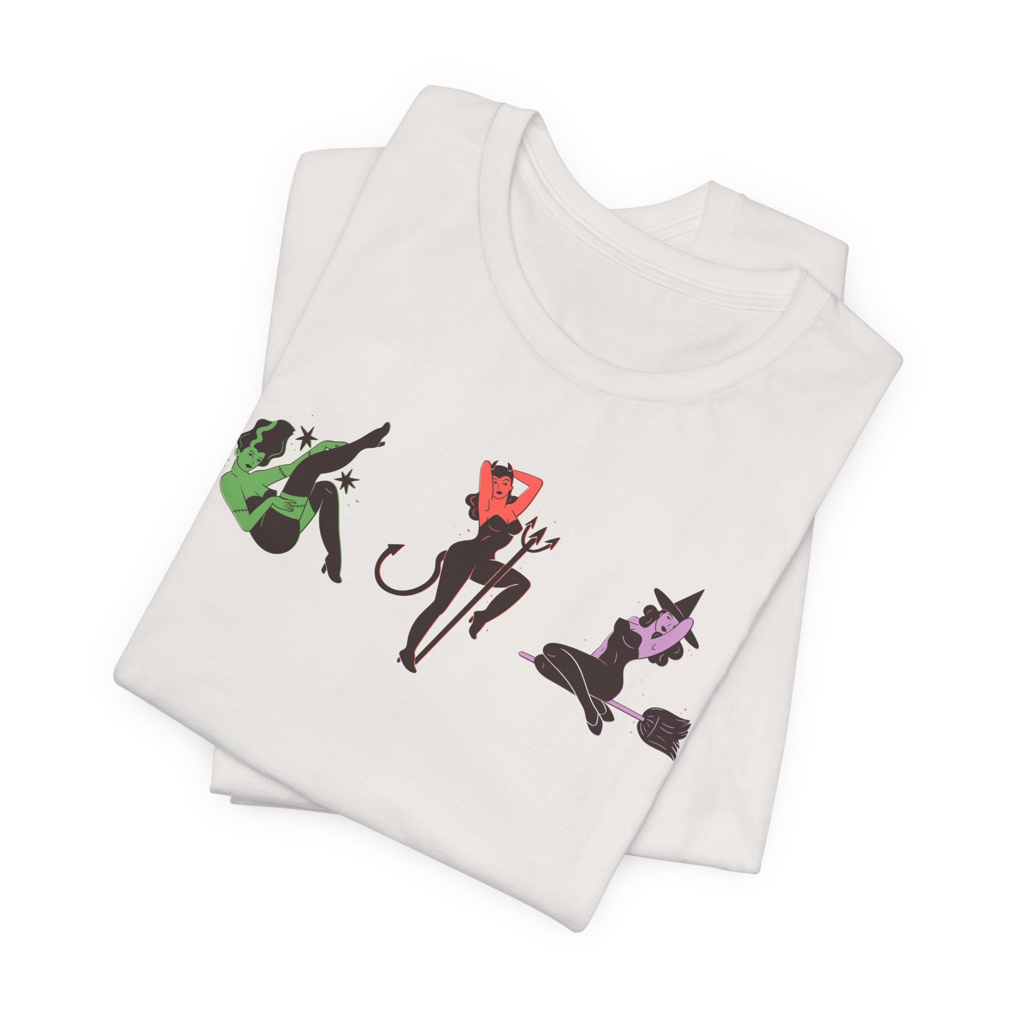 Monster Women Pin-Up T-Shirt | Retro Halloween-Inspired Tee - Deez Teez