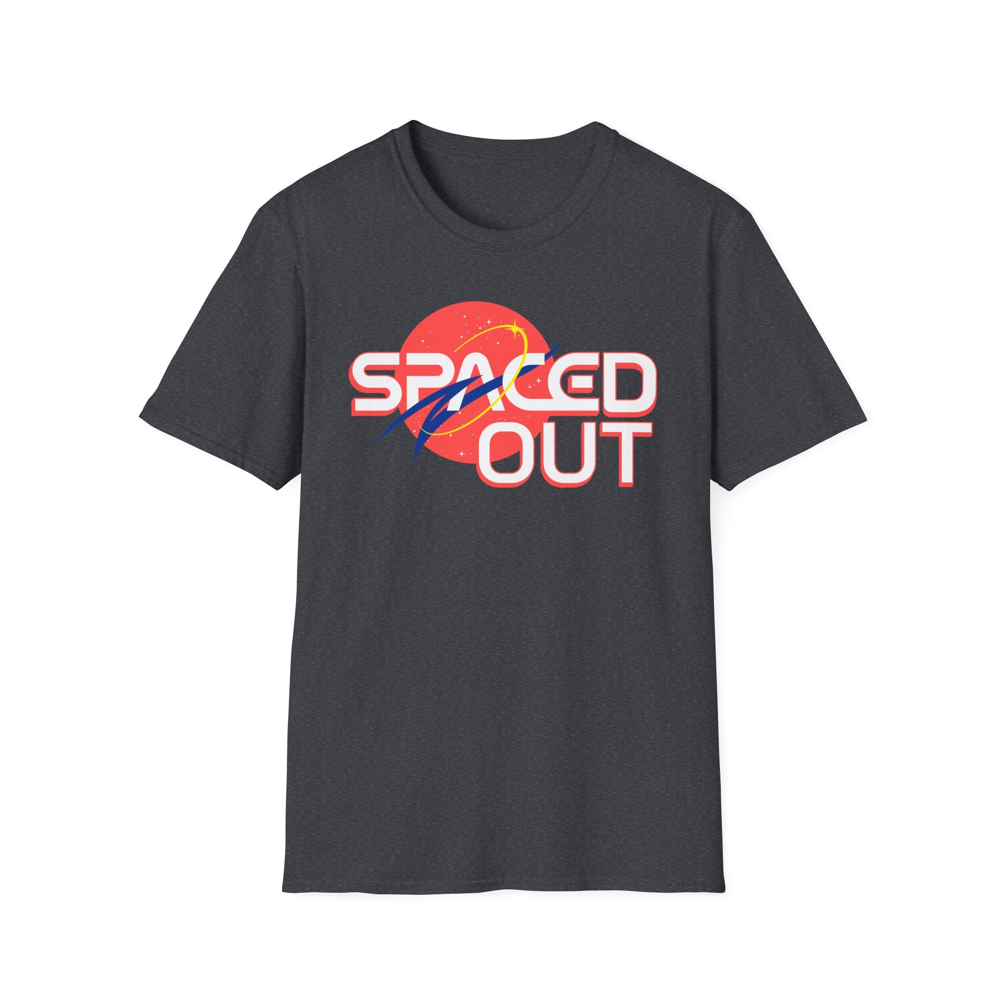 "Spaced Out" Parody Space Emblem T-Shirt | Astro Science Humor Tee - Deez Teez