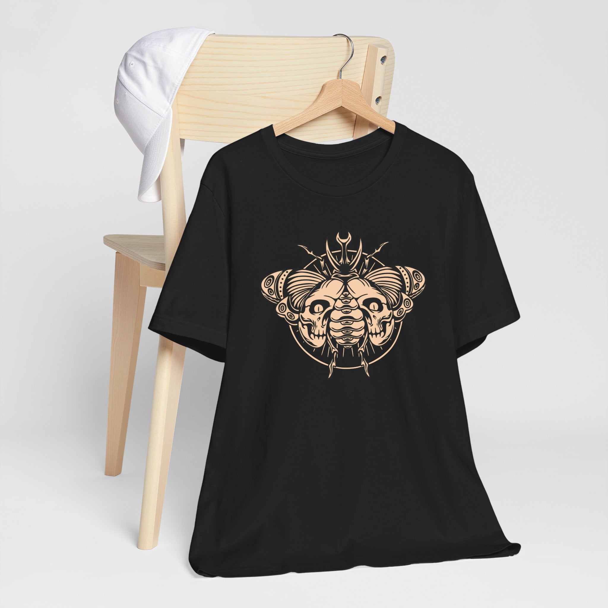 Death Beetle Skull T-Shirt | Gothic Tattoo-Inspired Tee - Deez Teez
