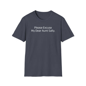 'Please Excuse My Dear Aunt Sally' T-Shirt | Mathematical Order of Operations Humor Tee - Deez Teez