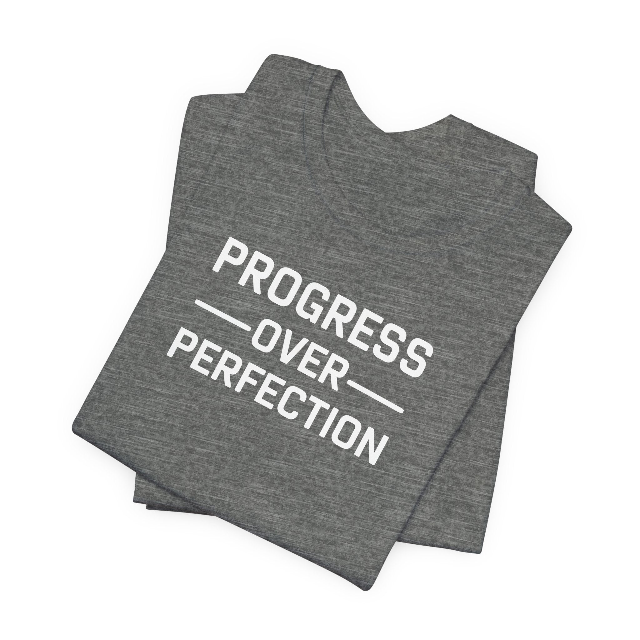 'Progress Over Perfection' Iterative Improvement T-shirt | Motivational Statement Unisex Jersey Short Sleeve Tee - Deez Teez