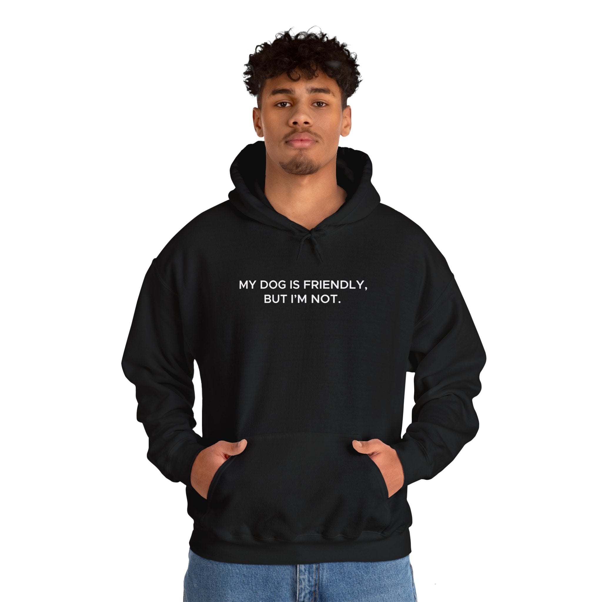 'My Dog Is Friendly, But I'm Not' Hoodie | Funny Dog Owner Warning Sweatshirt - Deez Teez
