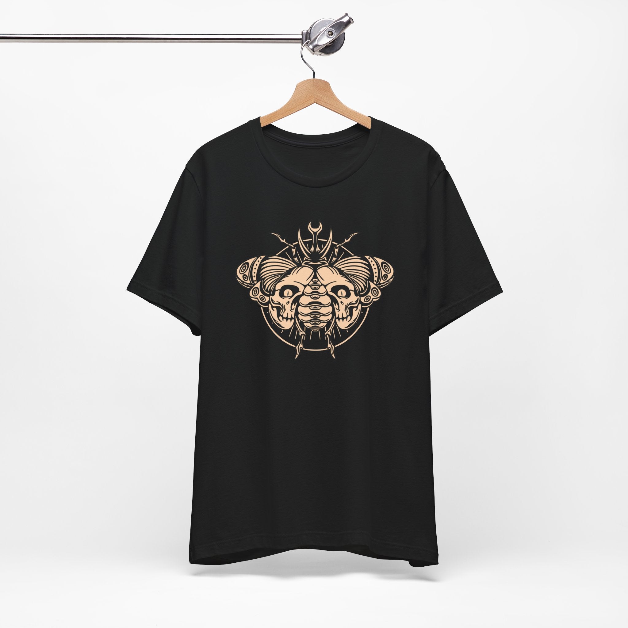 Death Beetle Skull T-Shirt | Gothic Tattoo-Inspired Tee - Deez Teez