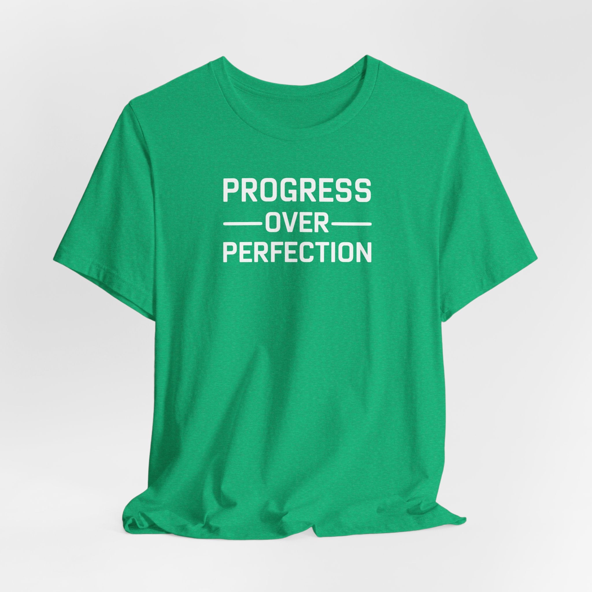 'Progress Over Perfection' Iterative Improvement T-shirt | Motivational Statement Unisex Jersey Short Sleeve Tee - Deez Teez