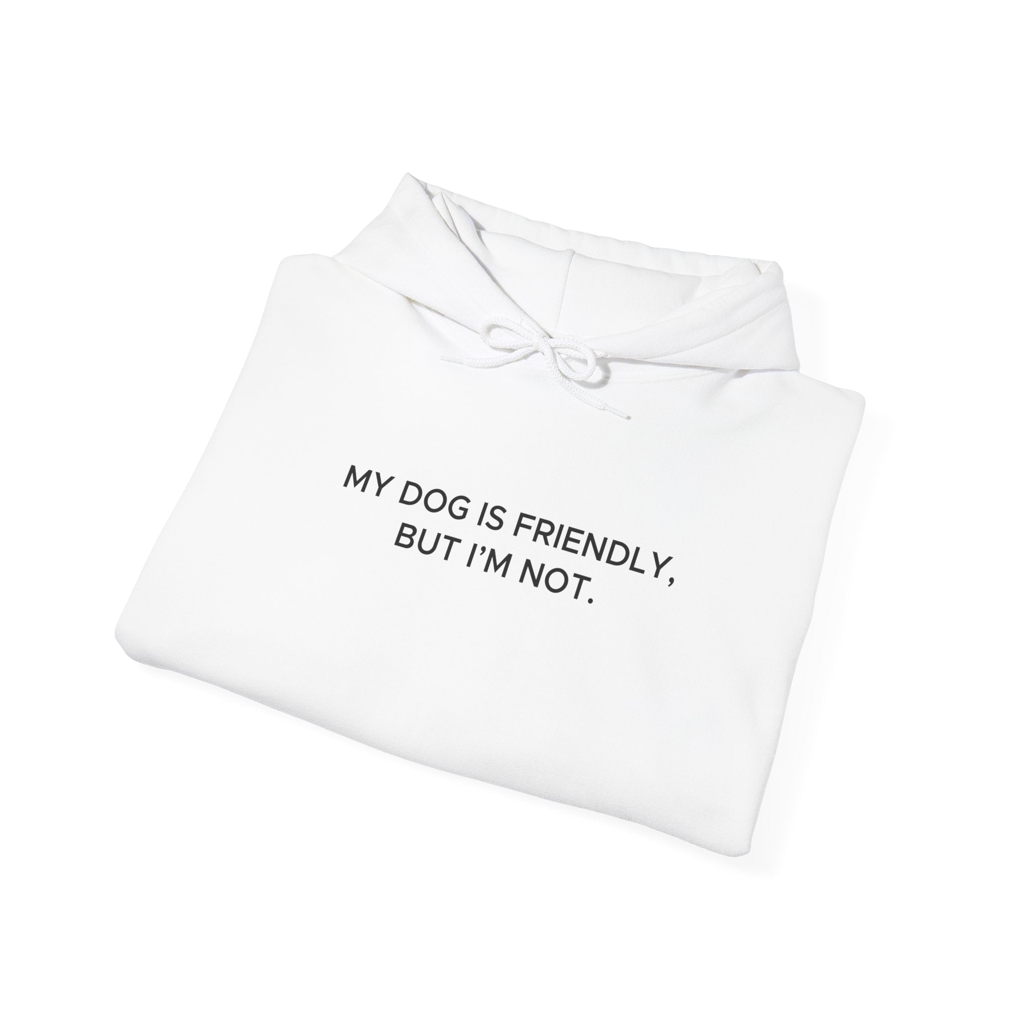 'My Dog Is Friendly, But I'm Not' Hoodie | Funny Dog Owner Warning Sweatshirt - Deez Teez