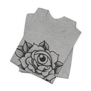 Blooming Eyeball Rose T-Shirt | Traditional Tattoo Art Design Tee - Deez Teez