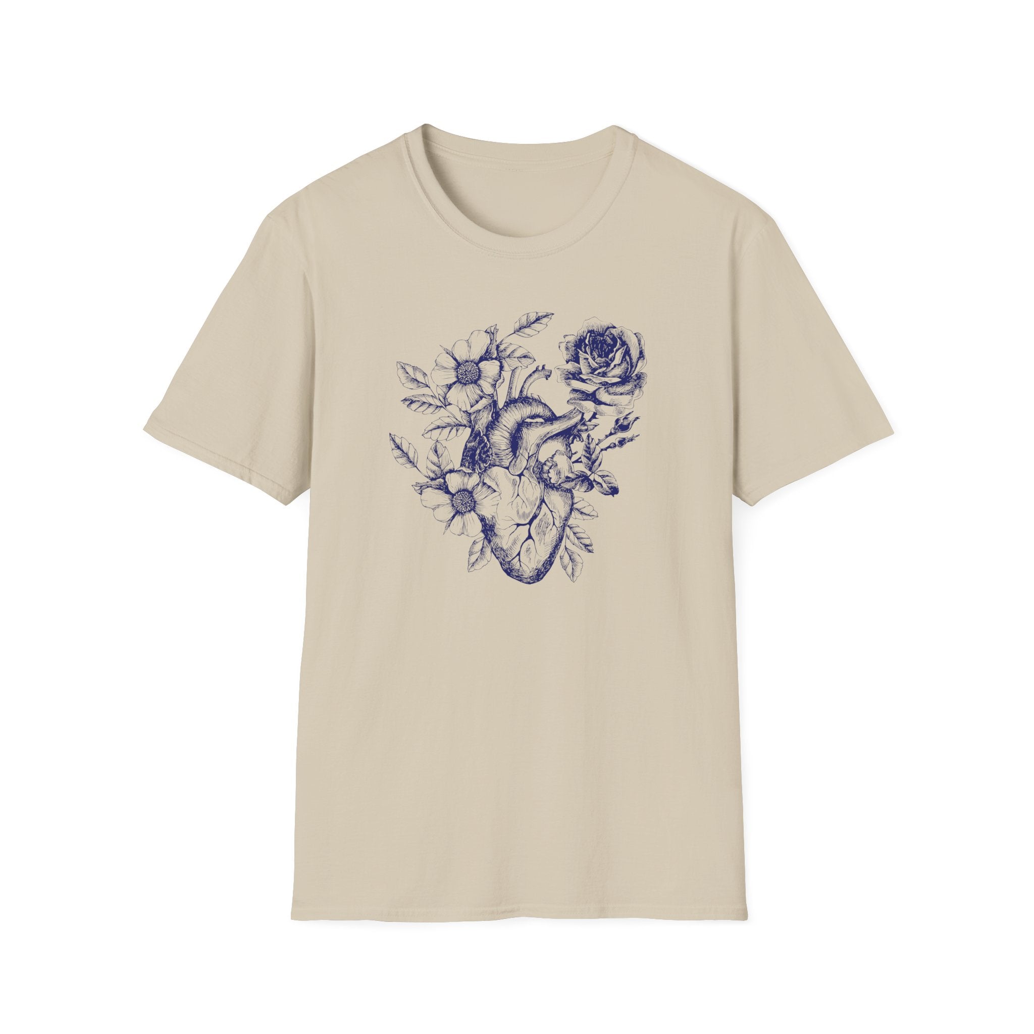 Anatomical Heart Bouquet T-Shirt | Human Heart Illustration Tee - Deez Teez