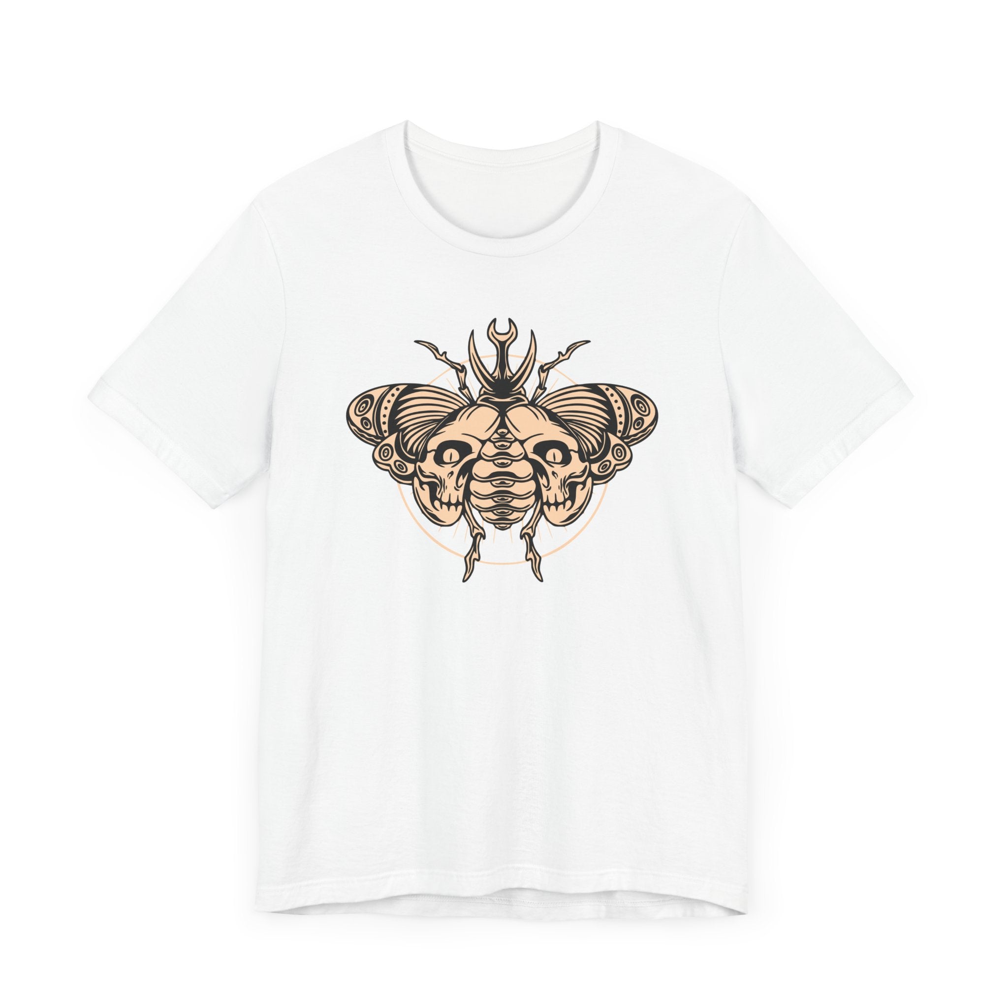 Death Beetle Skull T-Shirt | Gothic Tattoo-Inspired Tee - Deez Teez