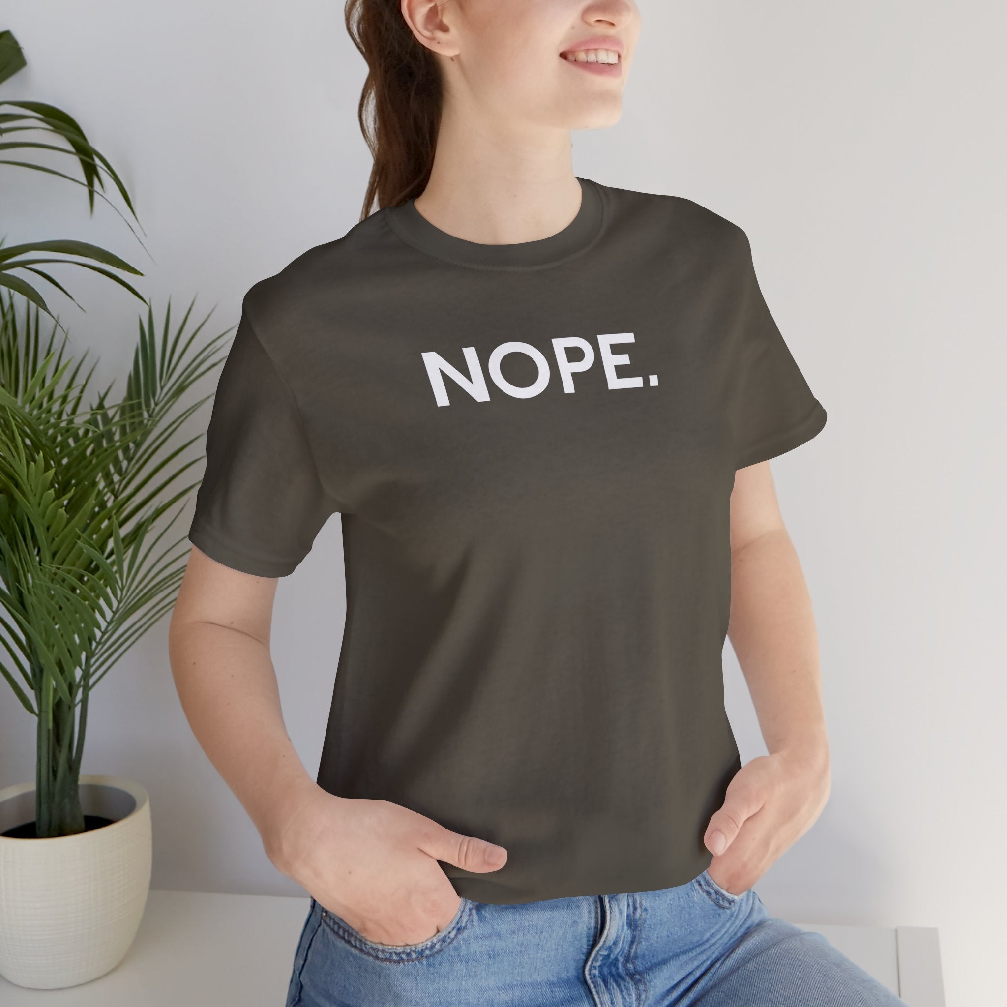 'Nope' Bold Statement Unisex Crewneck T-Shirt - Deez Teez
