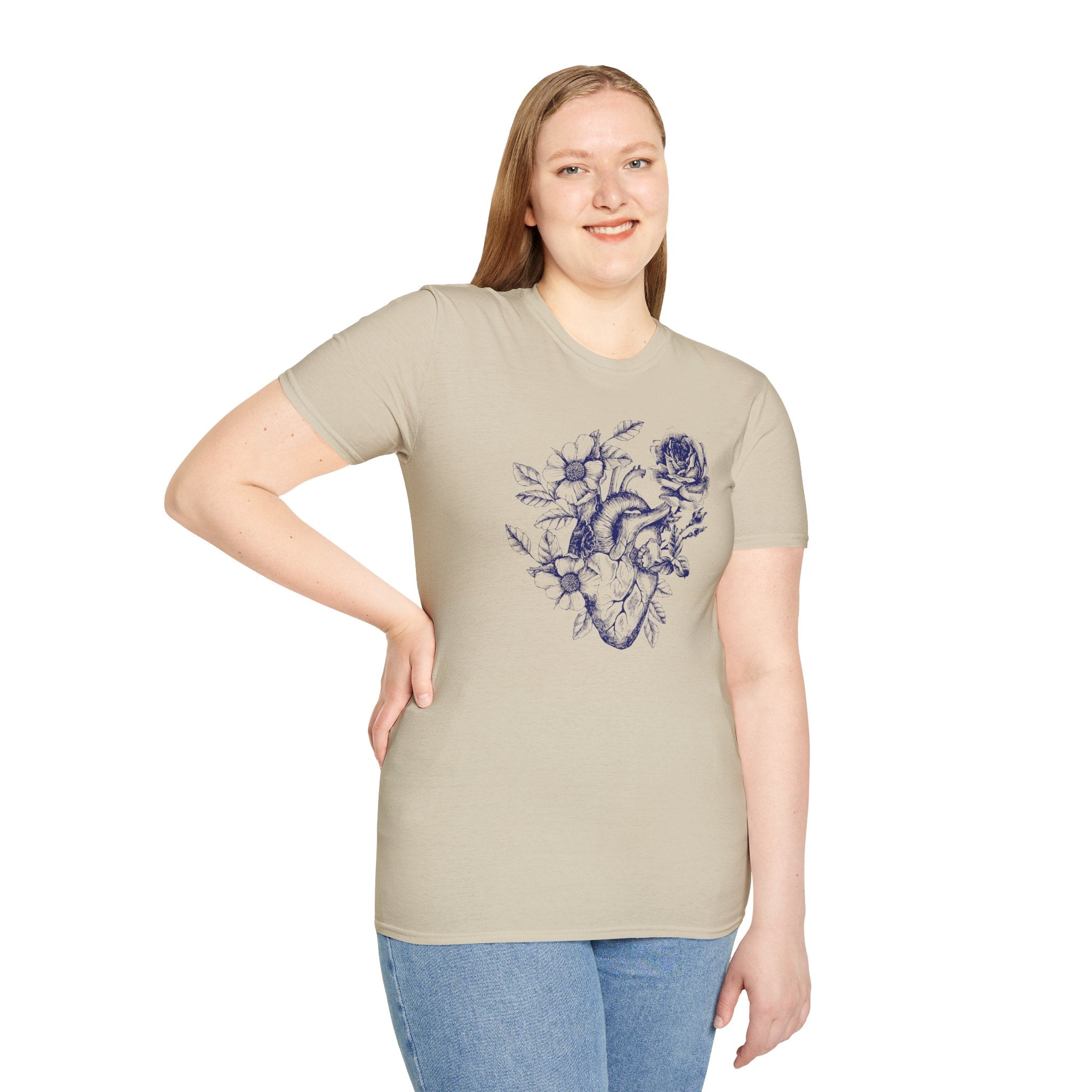 Anatomical Heart Bouquet T-Shirt | Human Heart Illustration Tee - Deez Teez