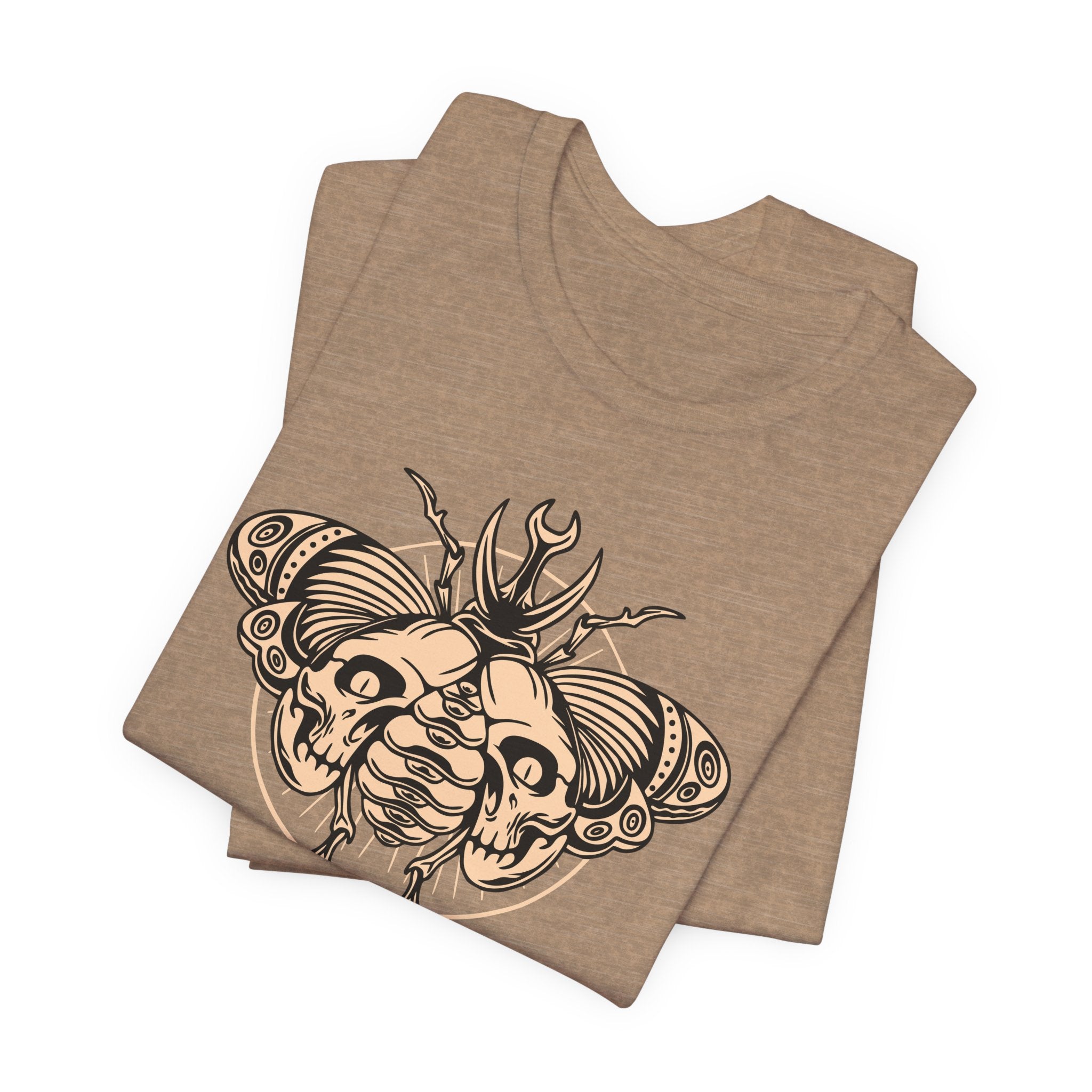 Death Beetle Skull T-Shirt | Gothic Tattoo-Inspired Tee - Deez Teez