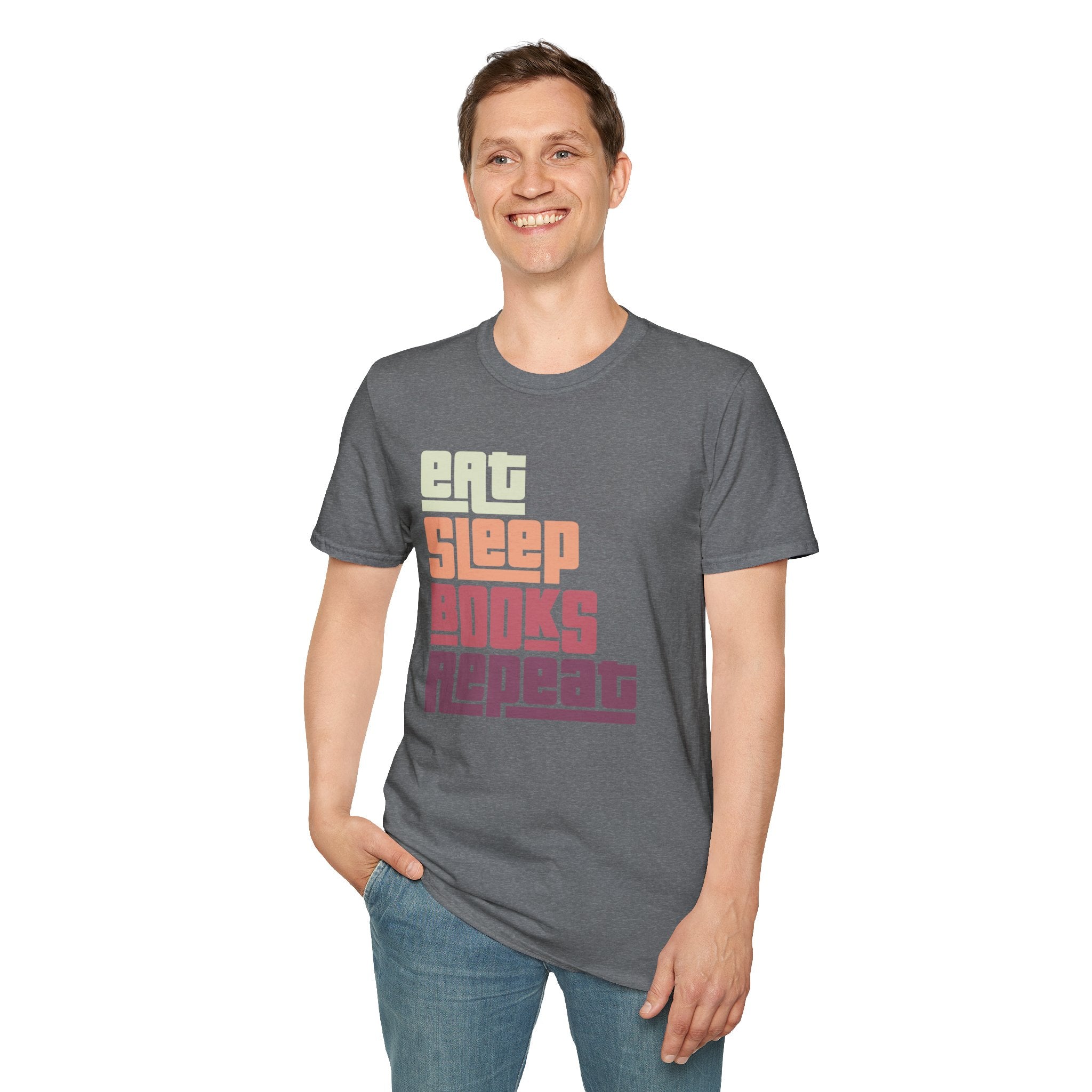 'Eat. Sleep. Books. Repeat.' Reader Life T-Shirt | Book Lover Tee - Deez Teez