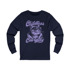 Childless Cat Lady Long Sleeve T-Shirt | Political Cat Mom Apparel - Deez Teez