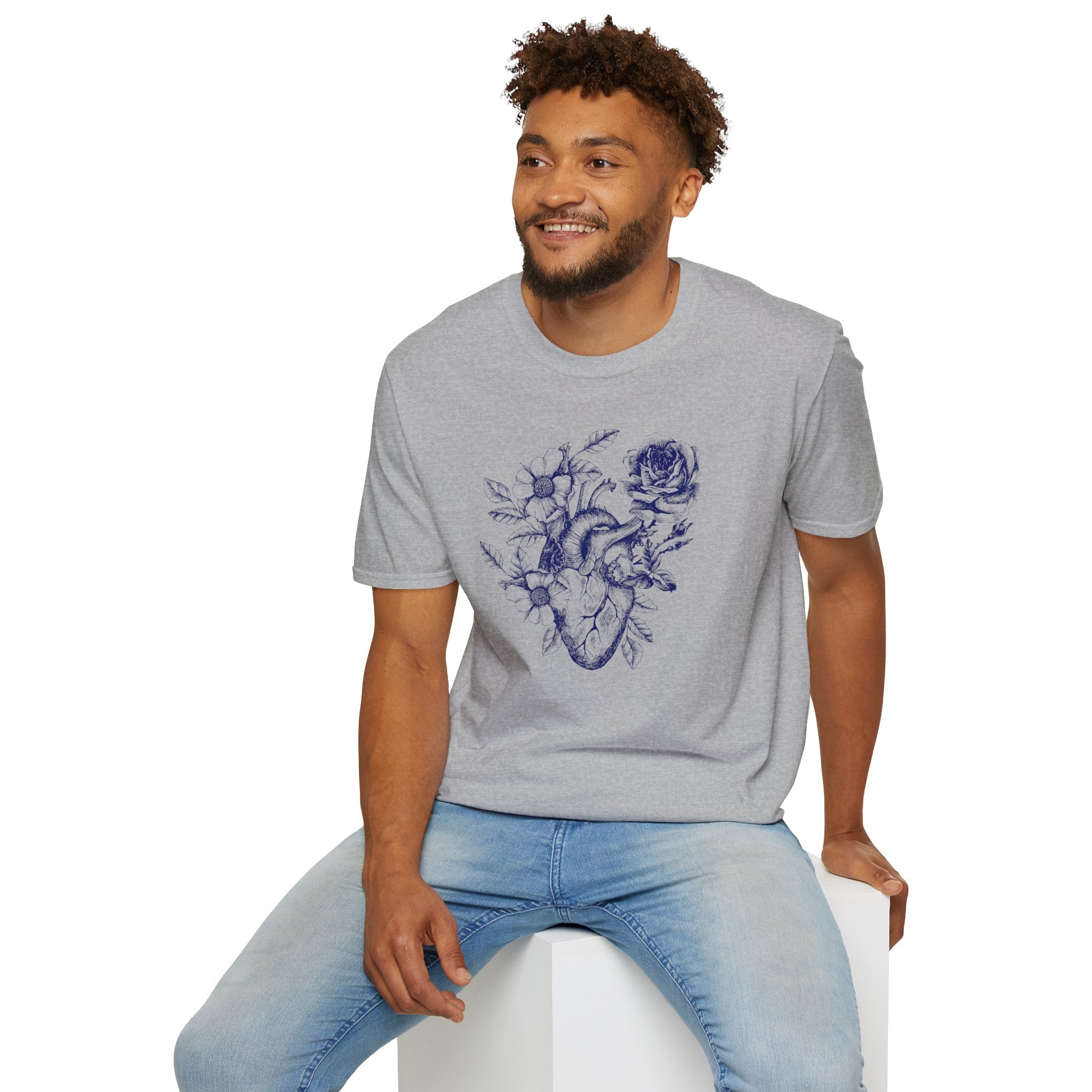 Anatomical Heart Bouquet T-Shirt | Human Heart Illustration Tee - Deez Teez