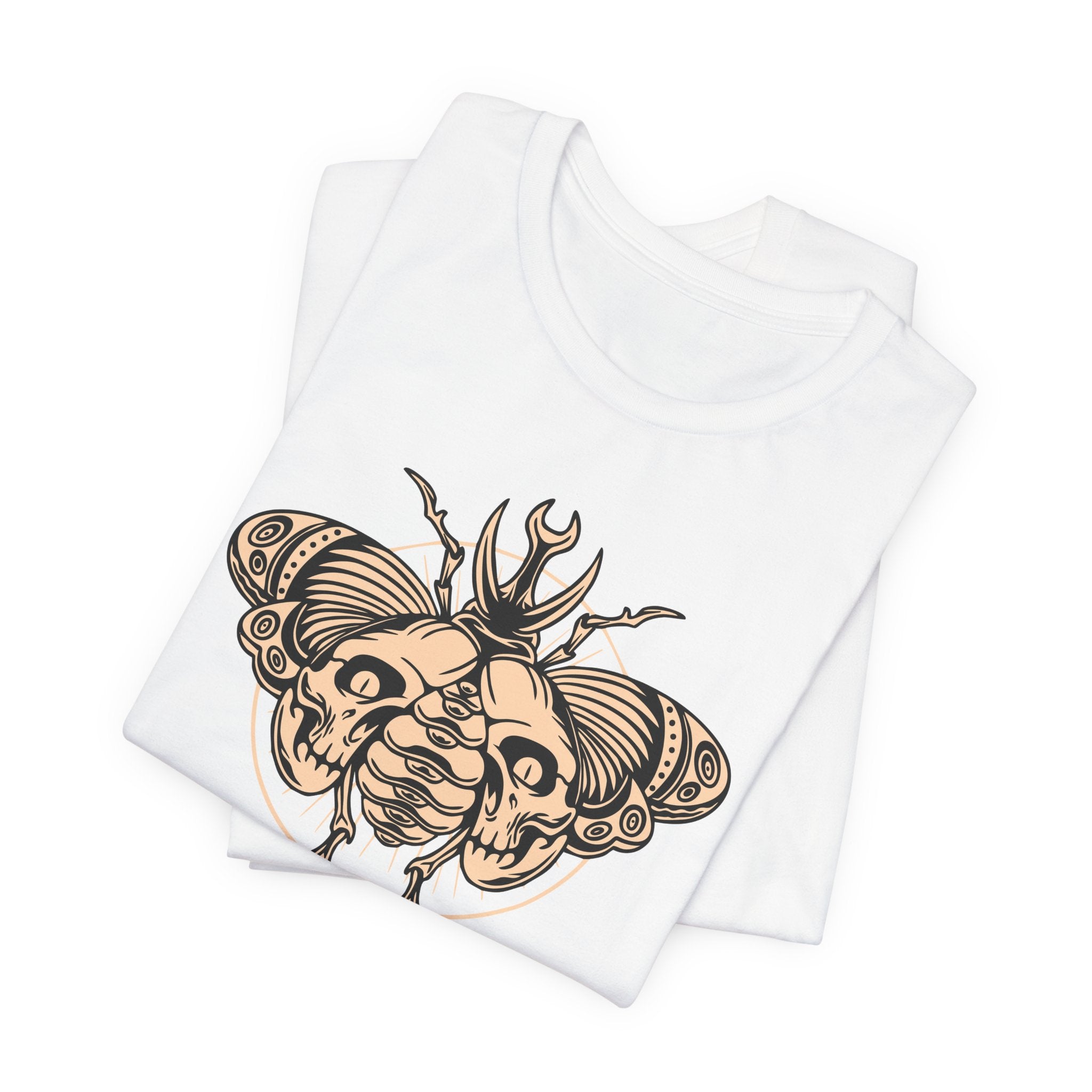 Death Beetle Skull T-Shirt | Gothic Tattoo-Inspired Tee - Deez Teez