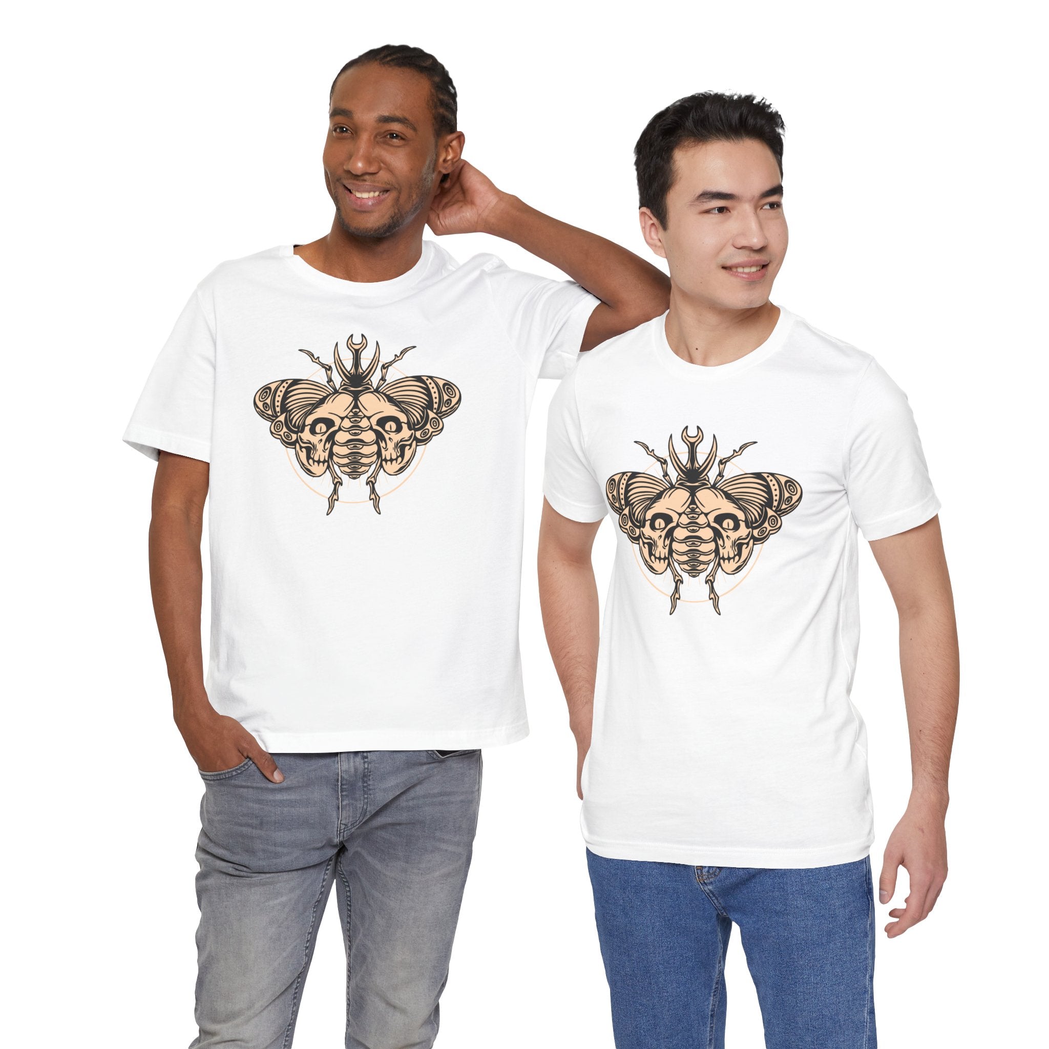 Death Beetle Skull T-Shirt | Gothic Tattoo-Inspired Tee - Deez Teez