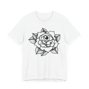 Blooming Eyeball Rose T-Shirt | Traditional Tattoo Art Design Tee - Deez Teez