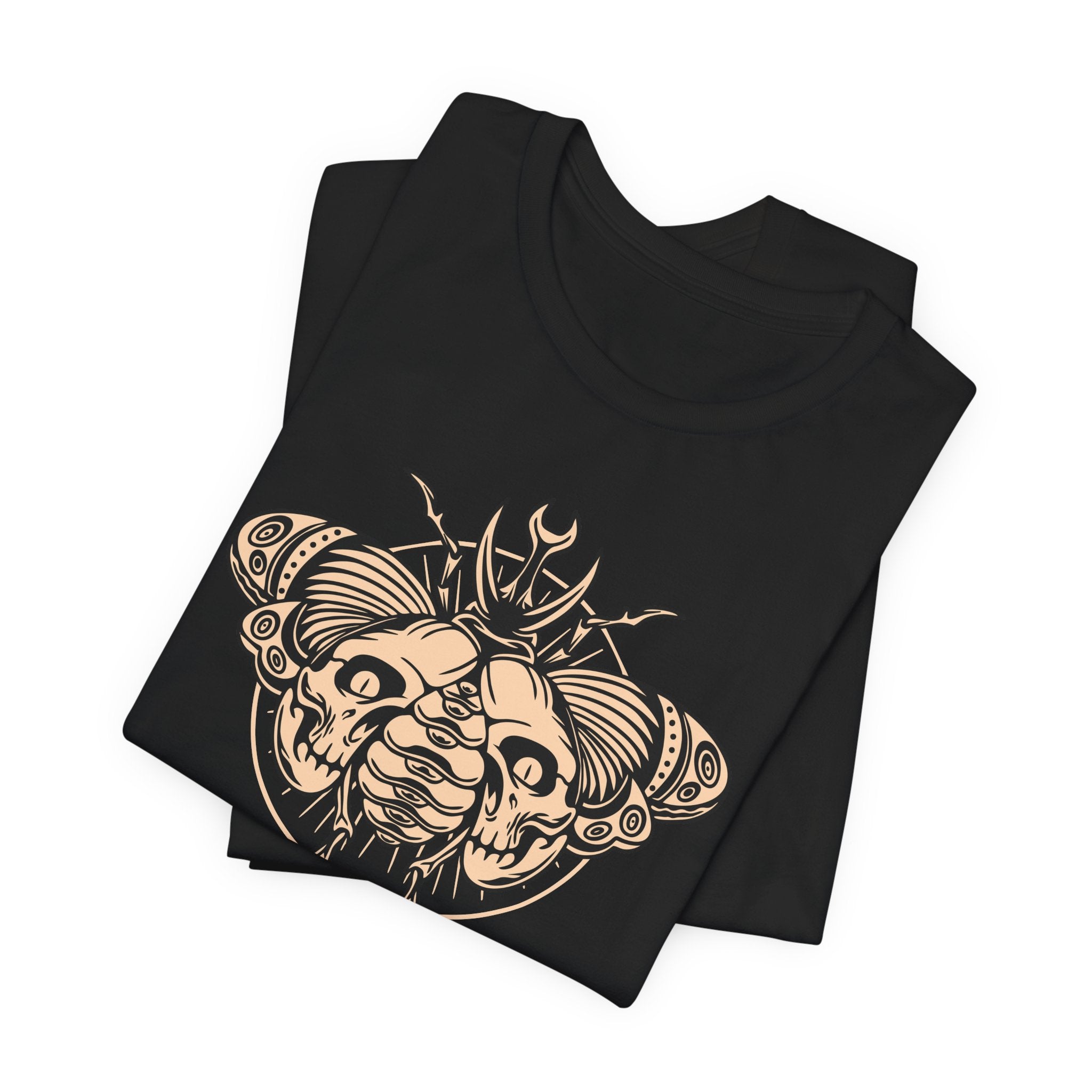 Death Beetle Skull T-Shirt | Gothic Tattoo-Inspired Tee - Deez Teez