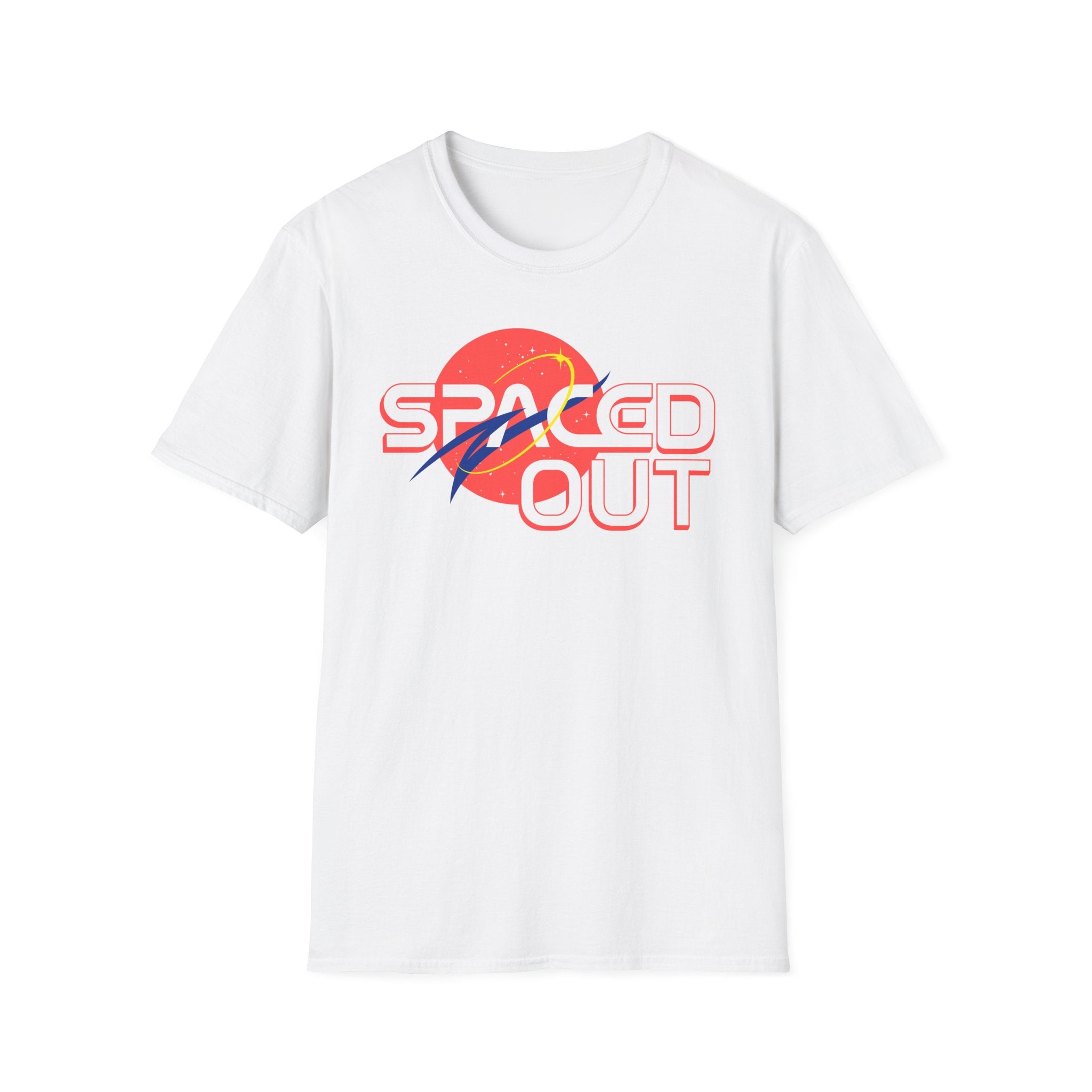 "Spaced Out" Parody Space Emblem T-Shirt | Astro Science Humor Tee - Deez Teez