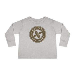'Nut Free' Allergy Alert | Toddler Long Sleeve T-Shirt - Deez Teez
