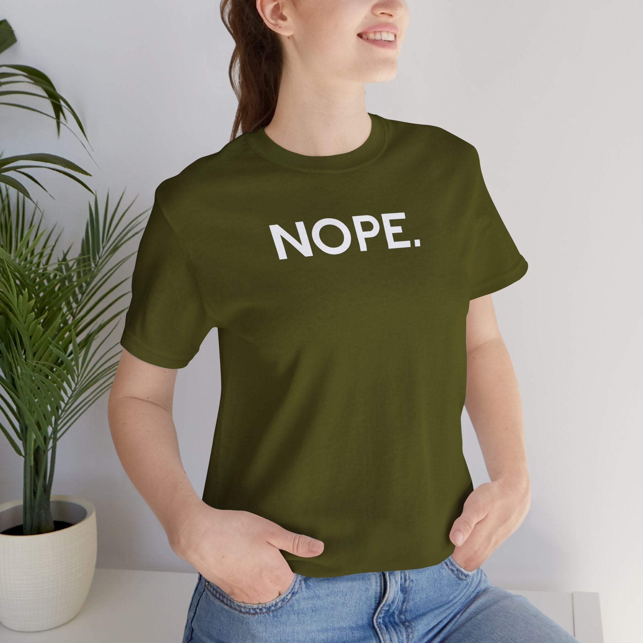 'Nope' Bold Statement Unisex Crewneck T-Shirt - Deez Teez