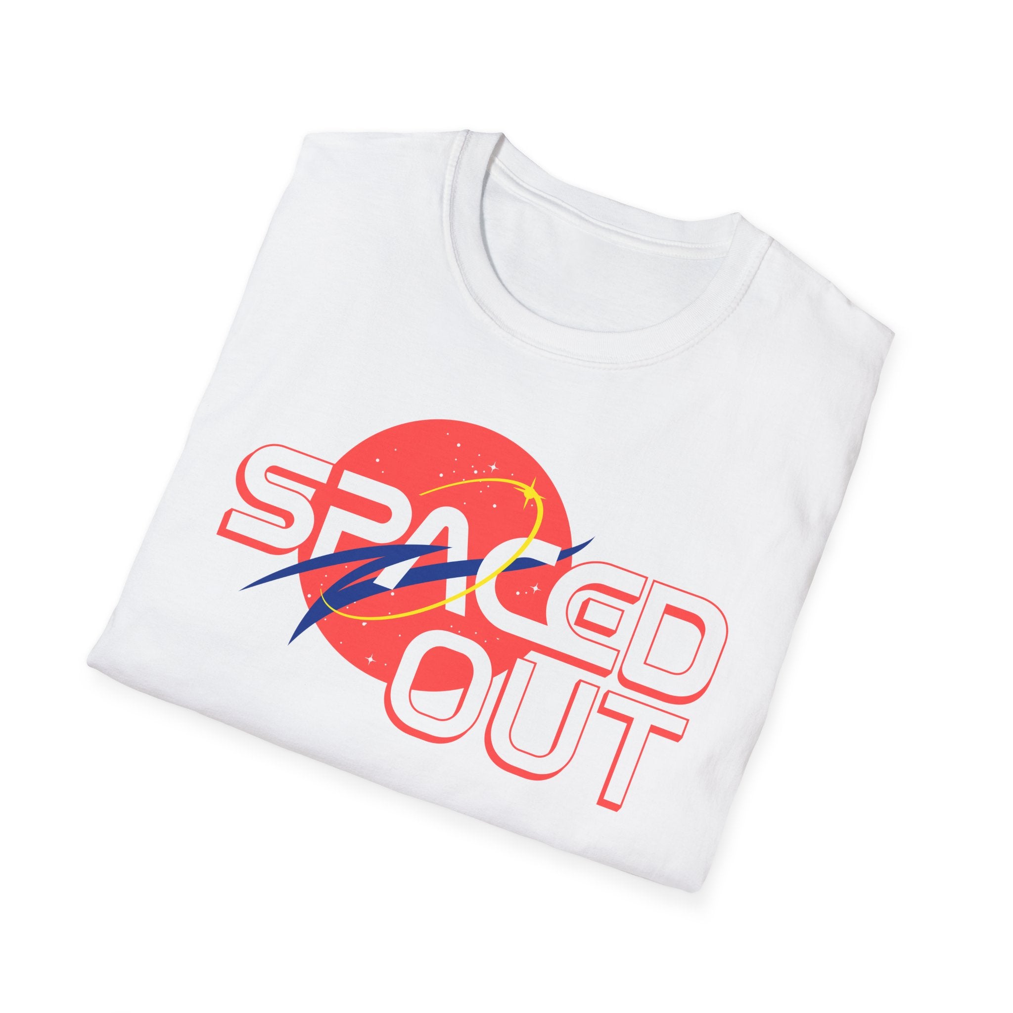 "Spaced Out" Parody Space Emblem T-Shirt | Astro Science Humor Tee - Deez Teez