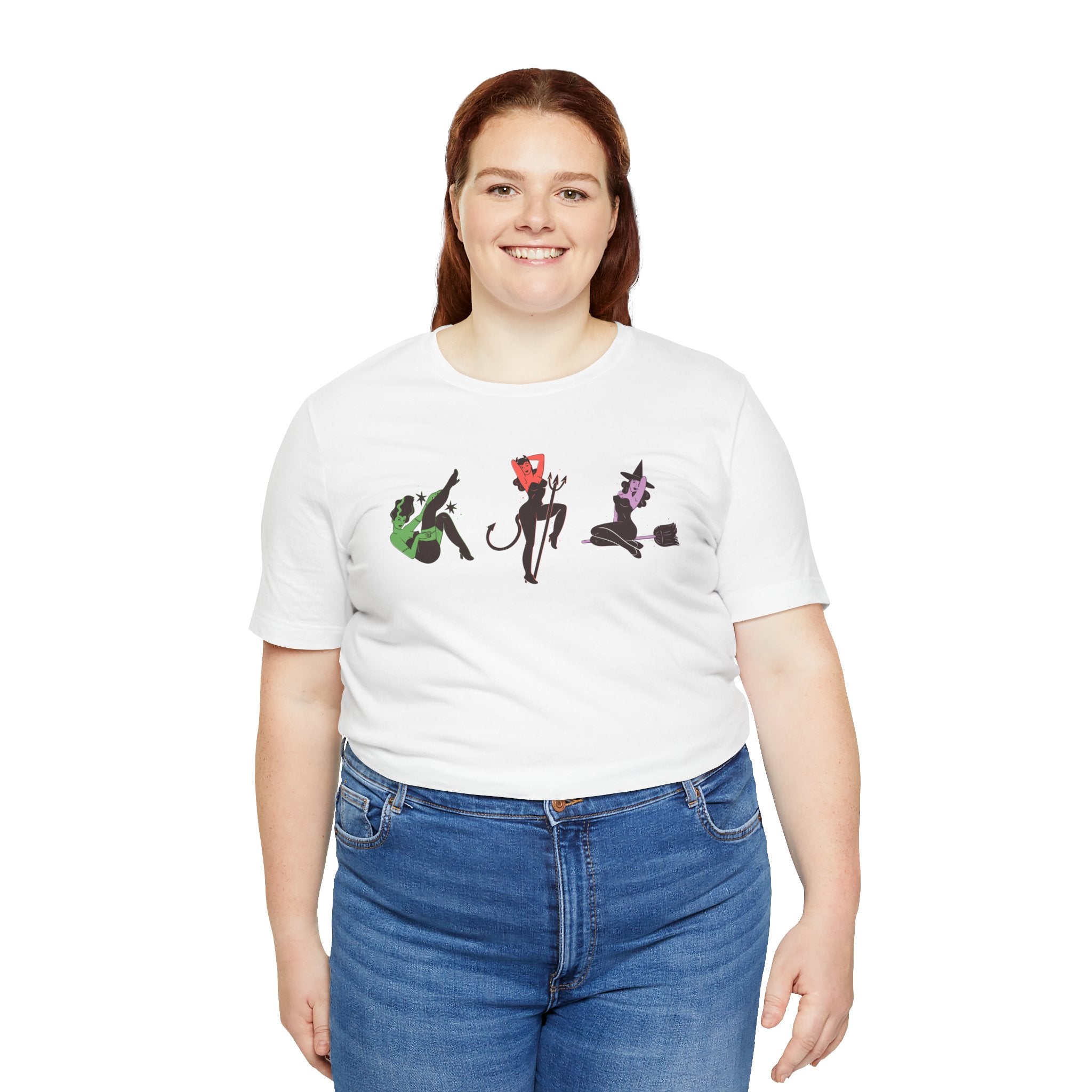 Monster Women Pin-Up T-Shirt | Retro Halloween-Inspired Tee - Deez Teez
