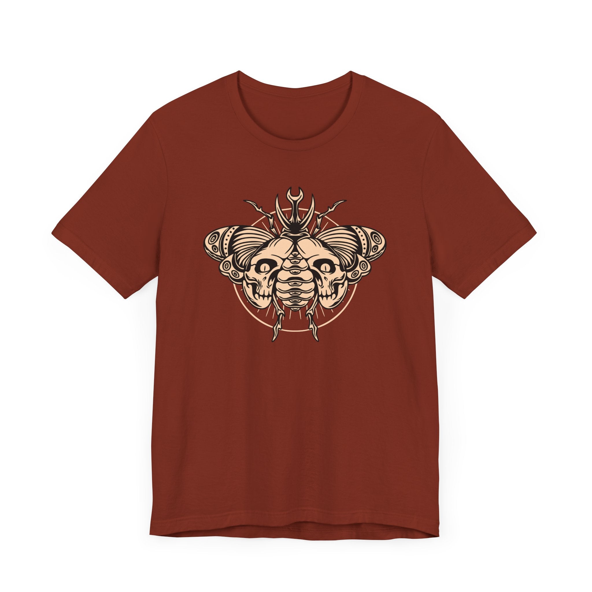 Death Beetle Skull T-Shirt | Gothic Tattoo-Inspired Tee - Deez Teez