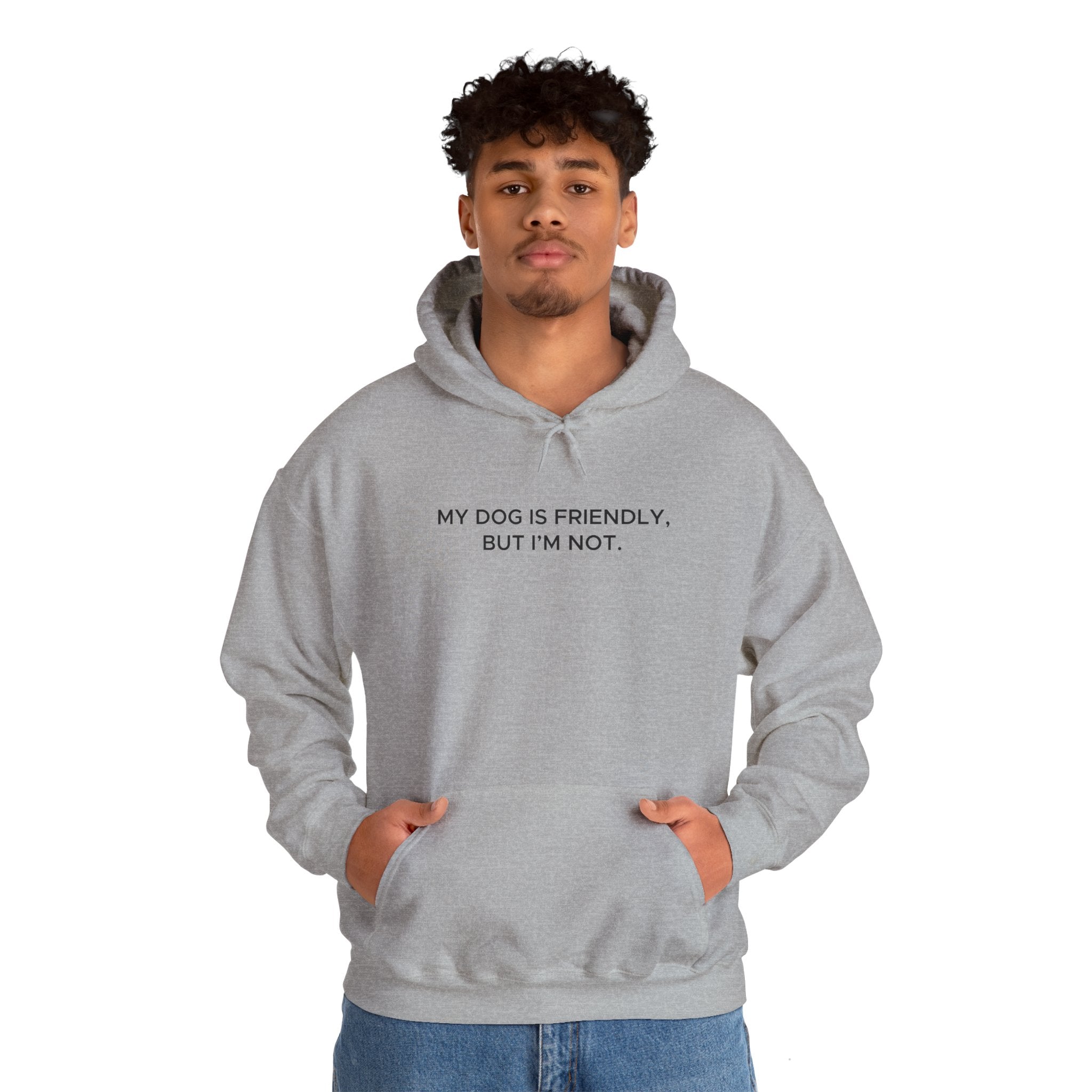 'My Dog Is Friendly, But I'm Not' Hoodie | Funny Dog Owner Warning Sweatshirt - Deez Teez