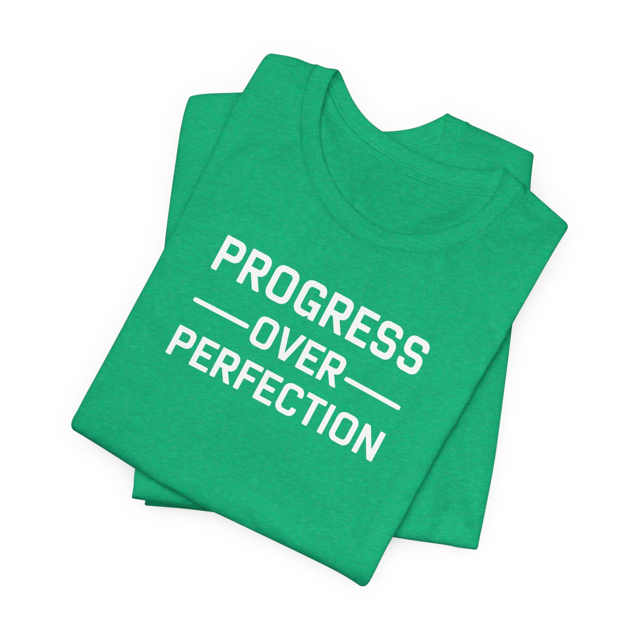 'Progress Over Perfection' Iterative Improvement T-shirt | Motivational Statement Unisex Jersey Short Sleeve Tee - Deez Teez