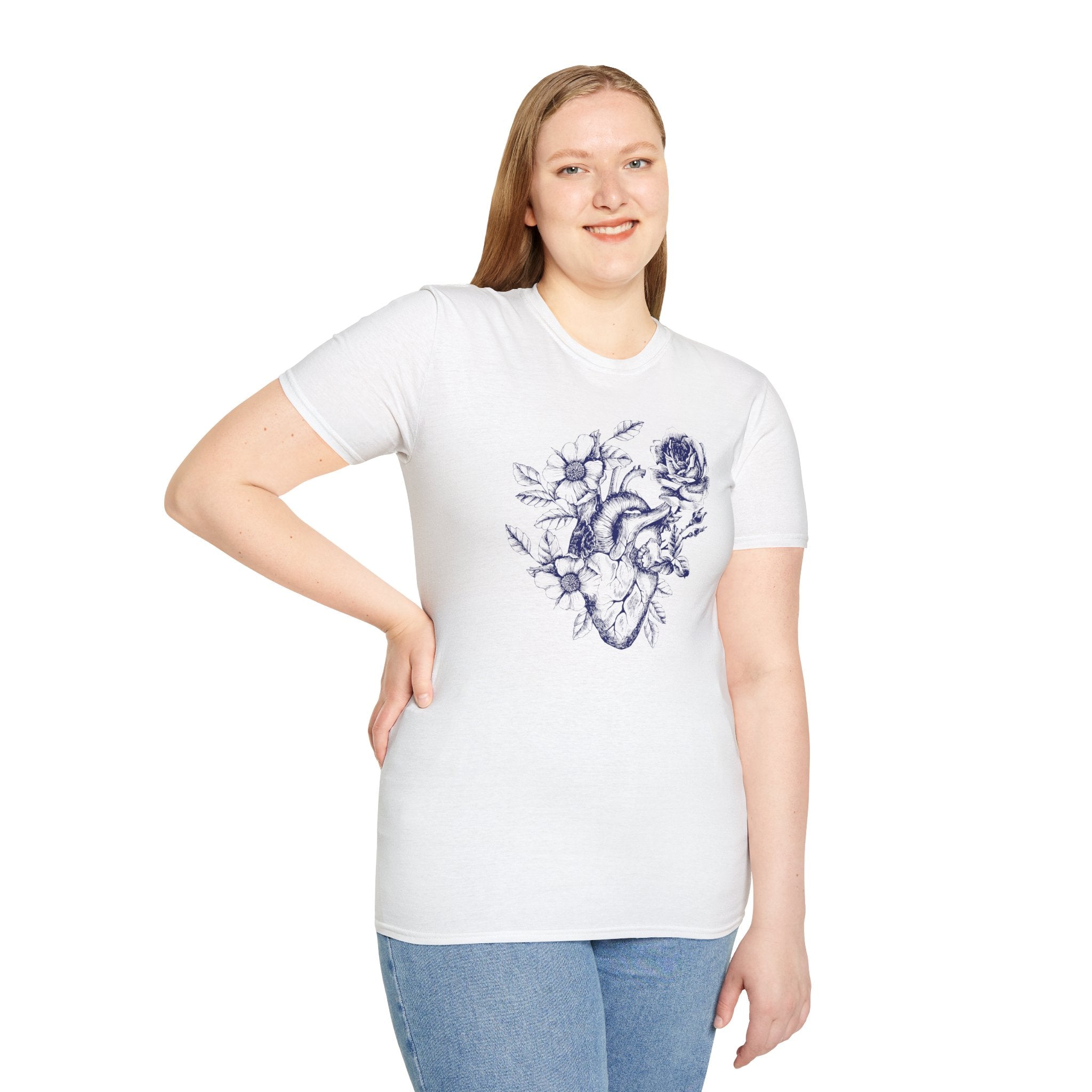 Anatomical Heart Bouquet T-Shirt | Human Heart Illustration Tee - Deez Teez