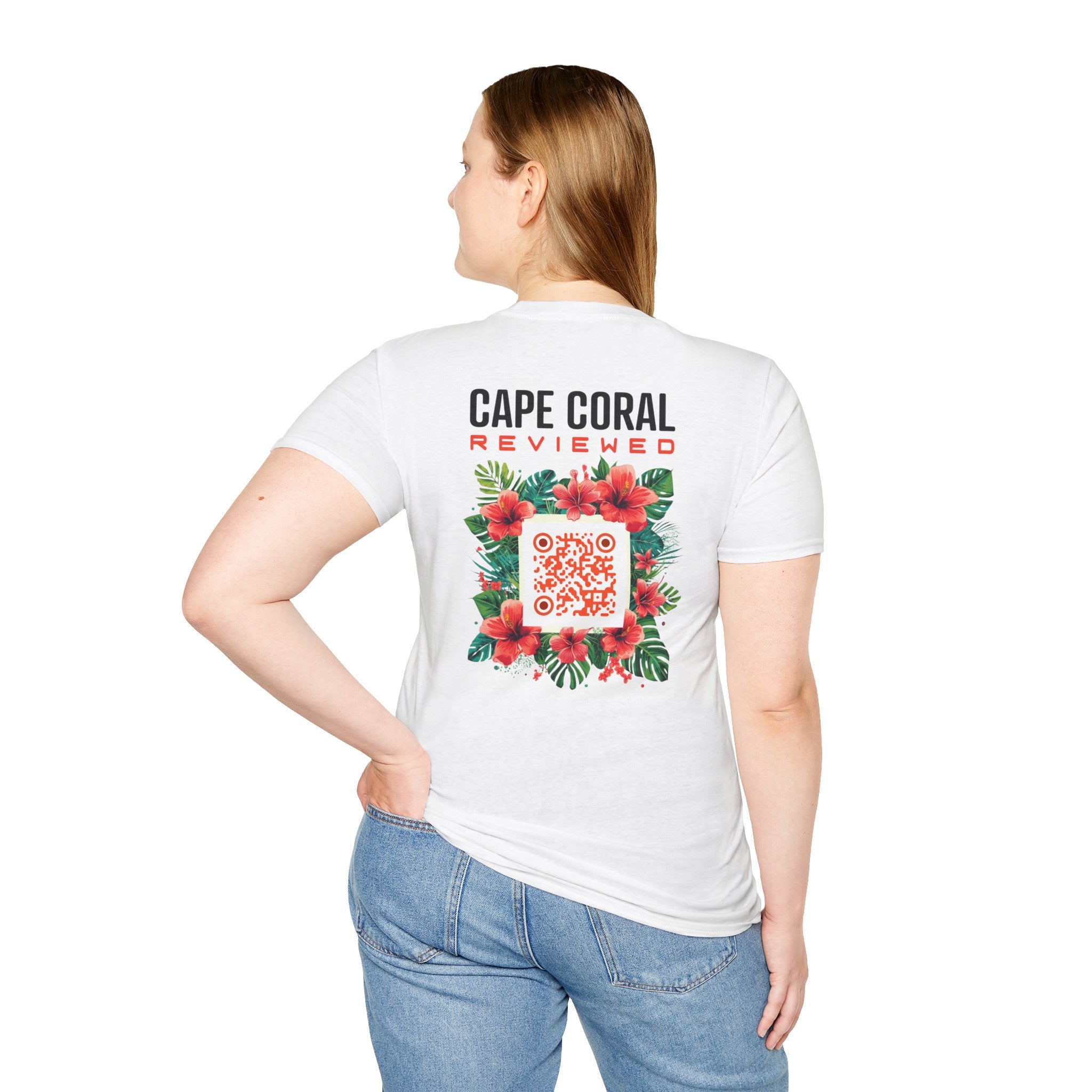 Cape Coral Reviewed Floral Coral QR T-Shirt