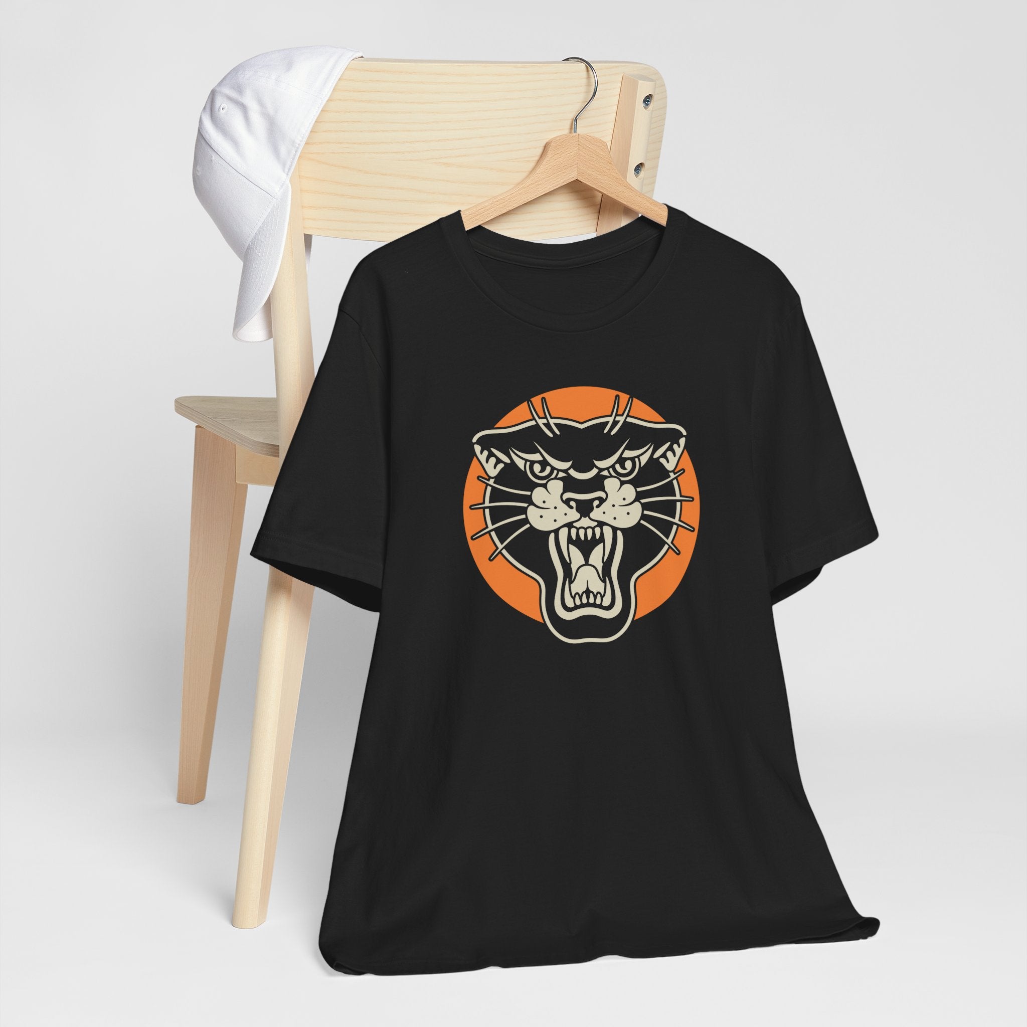 Black Panther Traditional Tattoo Flash T-shirt - Deez Teez