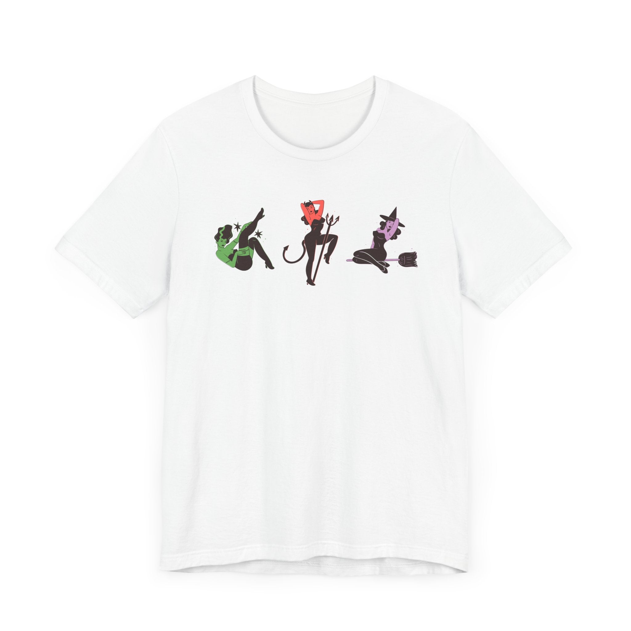 Monster Women Pin-Up T-Shirt | Retro Halloween-Inspired Tee - Deez Teez