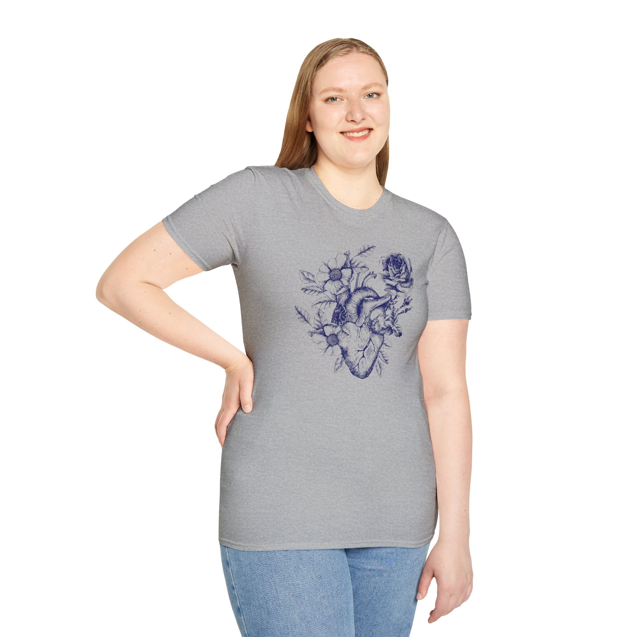 Anatomical Heart Bouquet T-Shirt | Human Heart Illustration Tee - Deez Teez