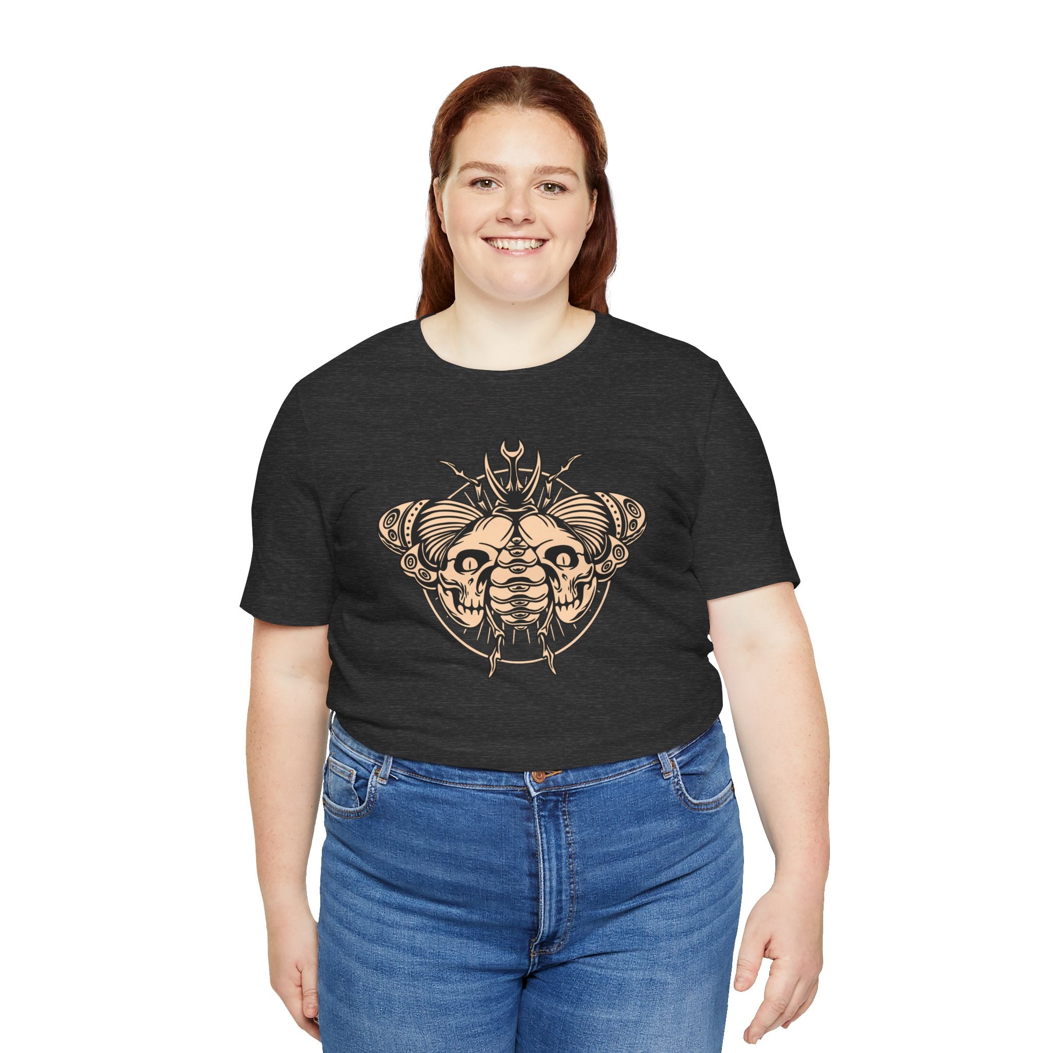 Death Beetle Skull T-Shirt | Gothic Tattoo-Inspired Tee - Deez Teez