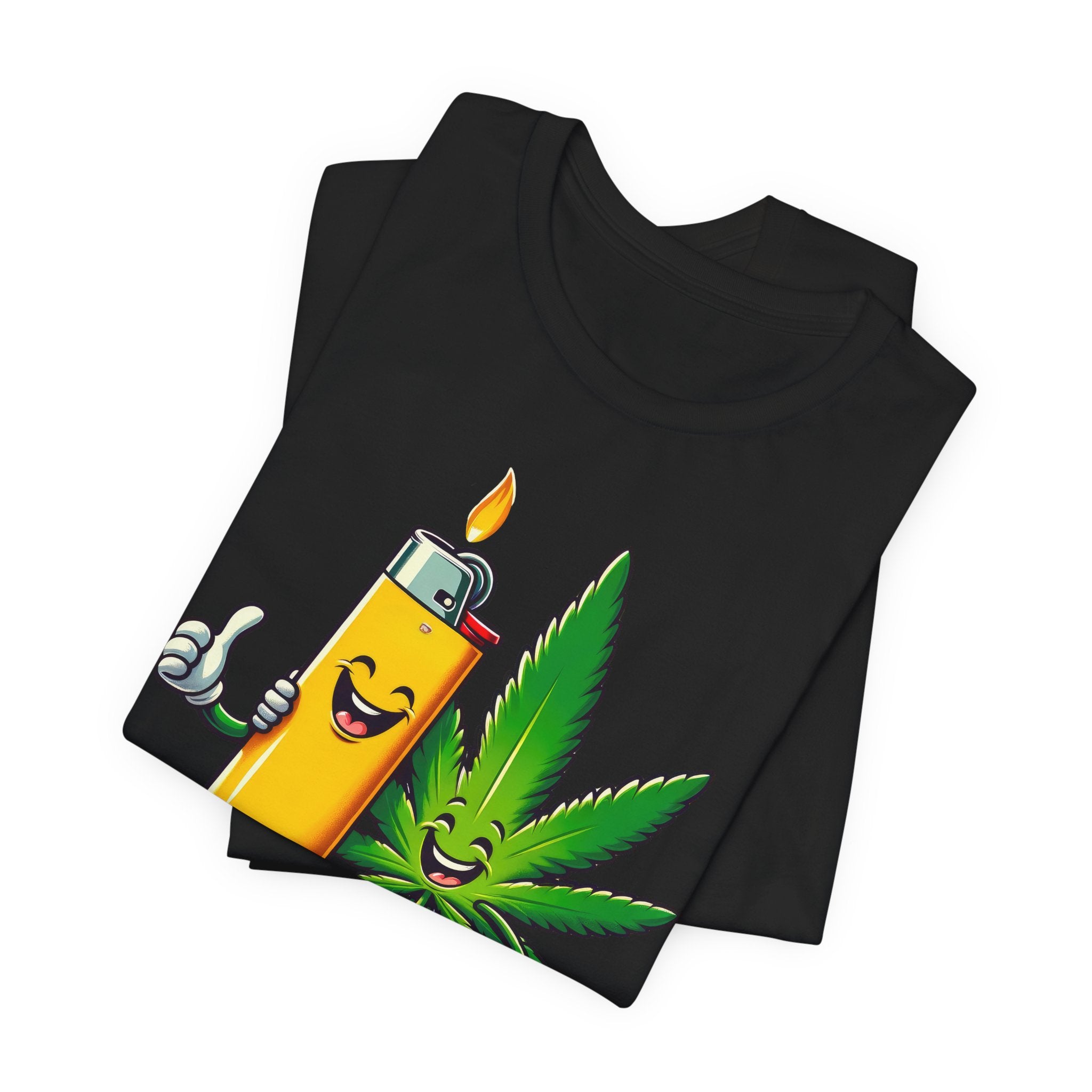 Best Buds Weed T-Shirt | Leaf and Lighter Tee - Deez Teez