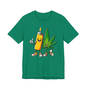 Best Buds Weed T-Shirt | Leaf and Lighter Tee - Deez Teez