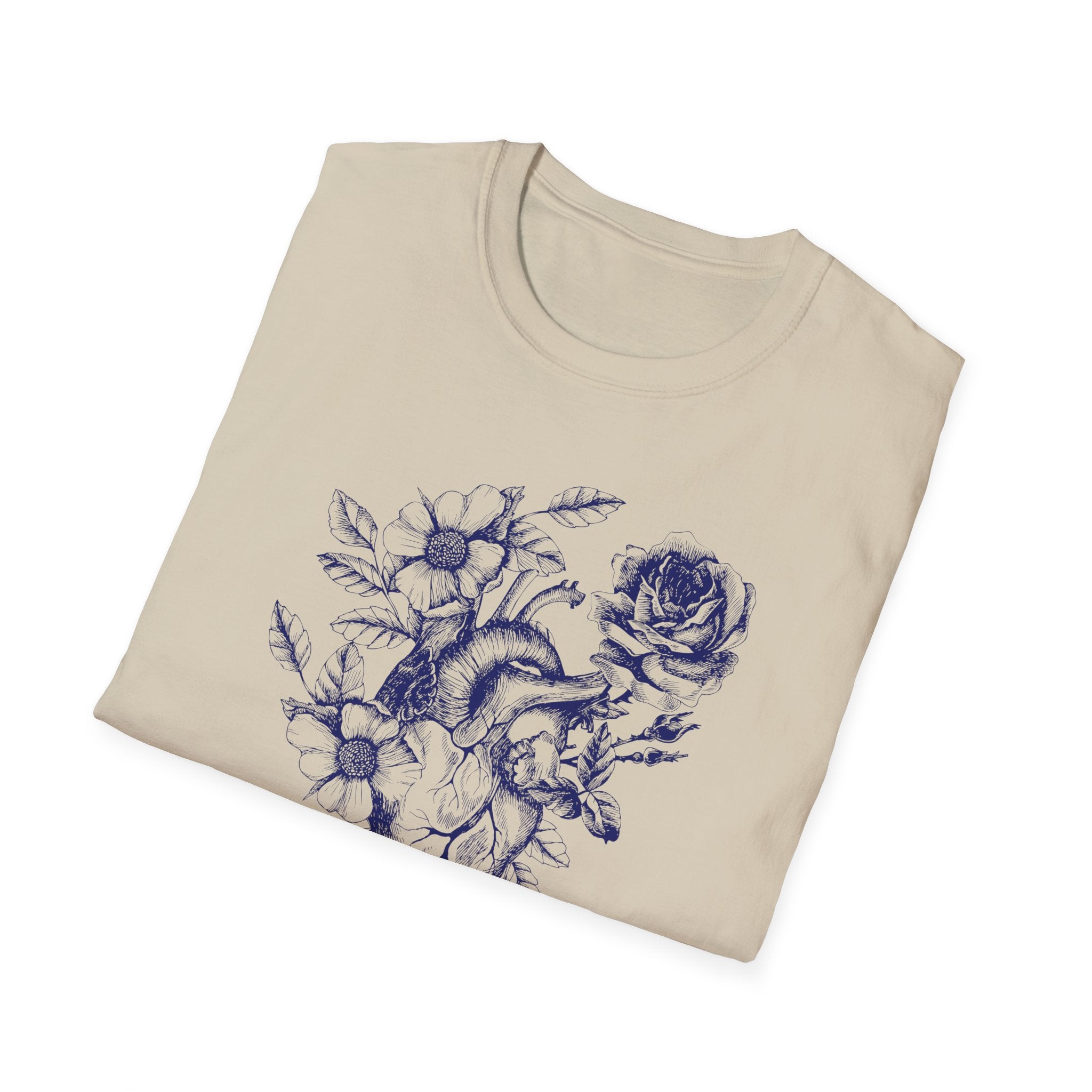 Anatomical Heart Bouquet T-Shirt | Human Heart Illustration Tee - Deez Teez
