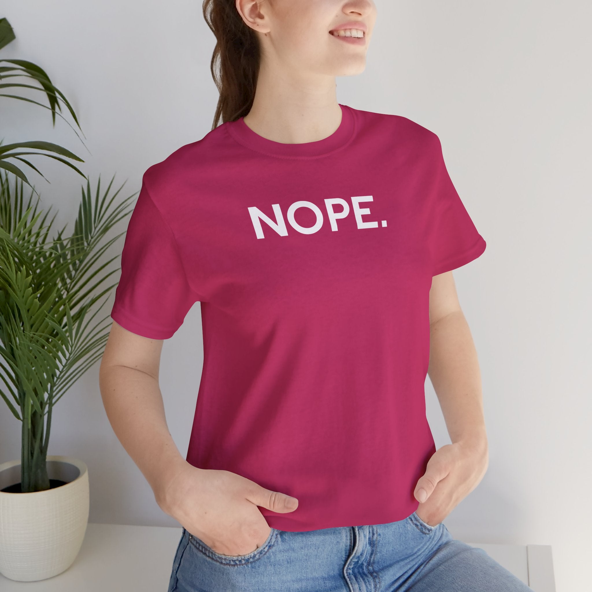 'Nope' Bold Statement Unisex Crewneck T-Shirt - Deez Teez