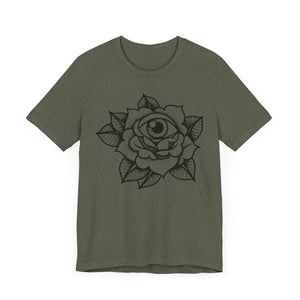 Blooming Eyeball Rose T-Shirt | Traditional Tattoo Art Design Tee - Deez Teez