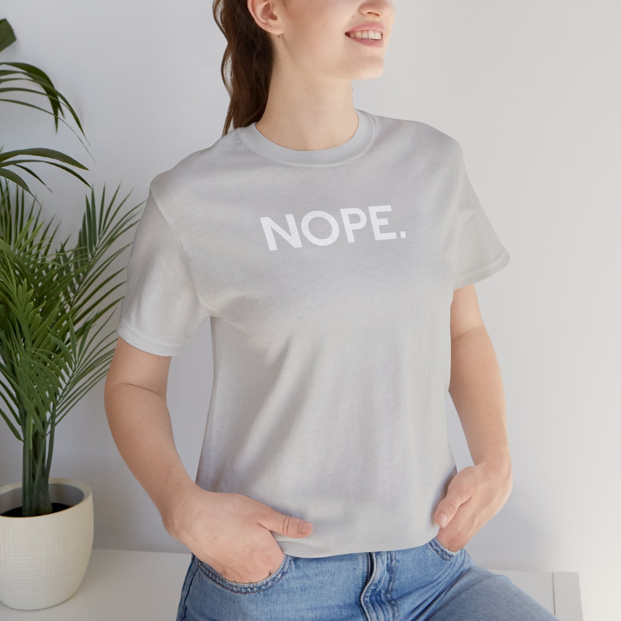 'Nope' Bold Statement Unisex Crewneck T-Shirt - Deez Teez