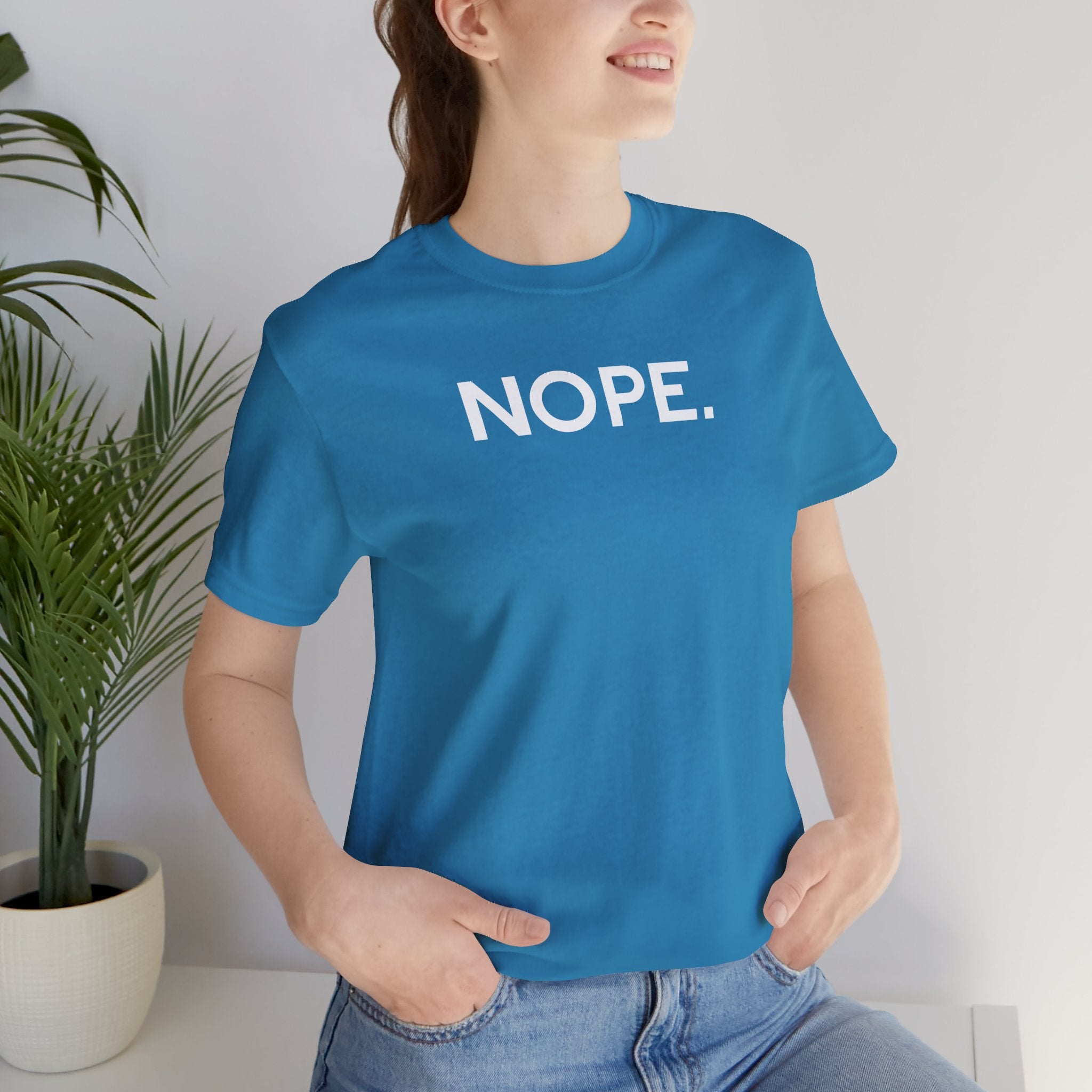 'Nope' Bold Statement Unisex Crewneck T-Shirt - Deez Teez