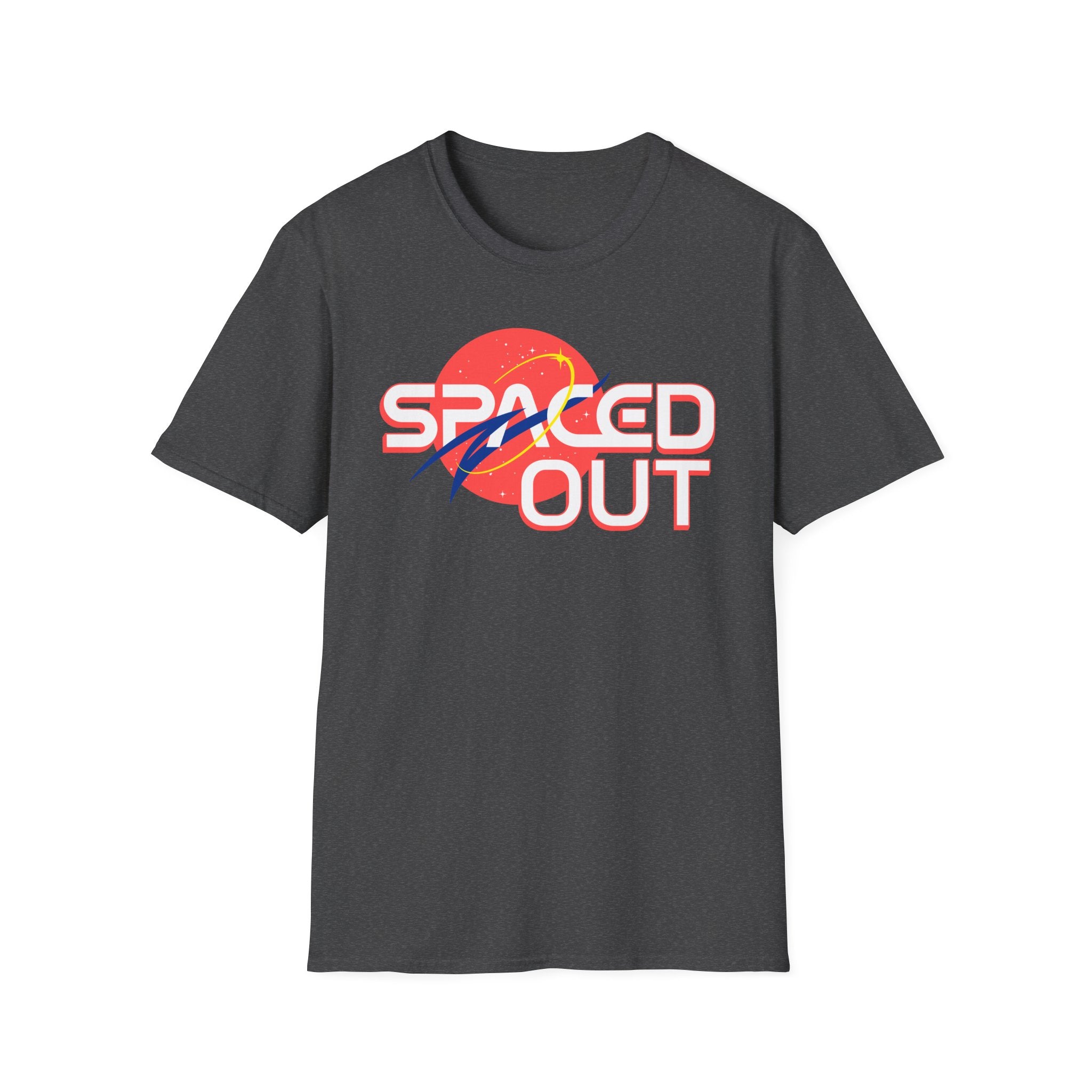 "Spaced Out" Parody Space Emblem T-Shirt | Astro Science Humor Tee - Deez Teez
