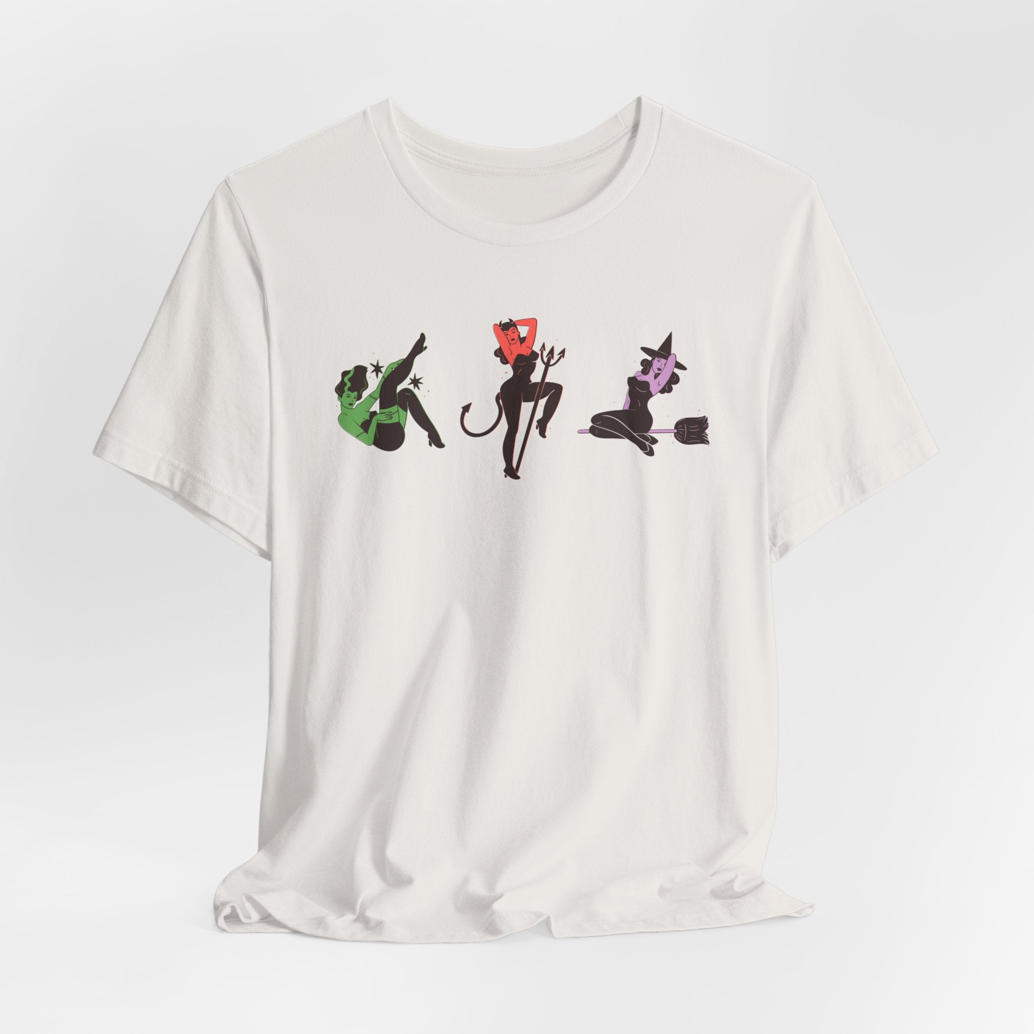 Monster Women Pin-Up T-Shirt | Retro Halloween-Inspired Tee - Deez Teez