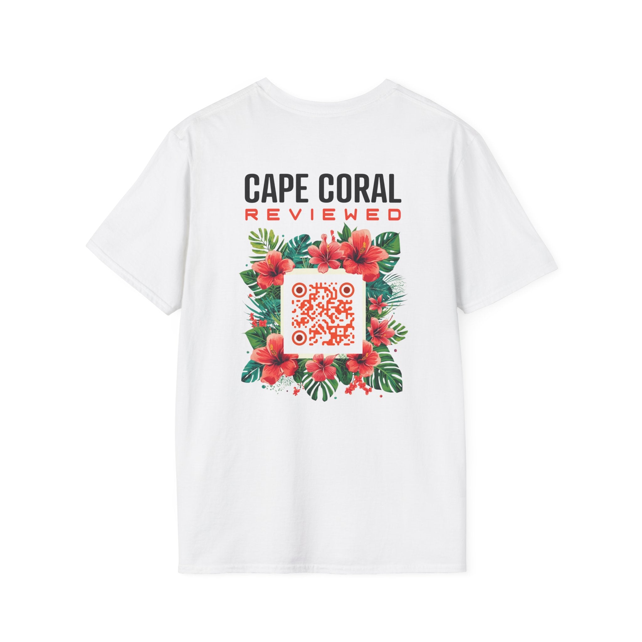 Cape Coral Reviewed Floral Coral QR T-Shirt